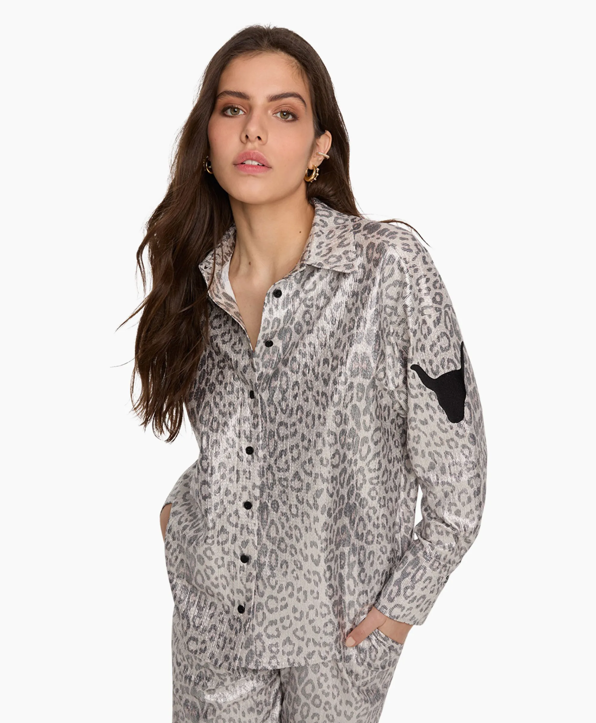 Alix The Label Blouse Knitted Leopard Zilver