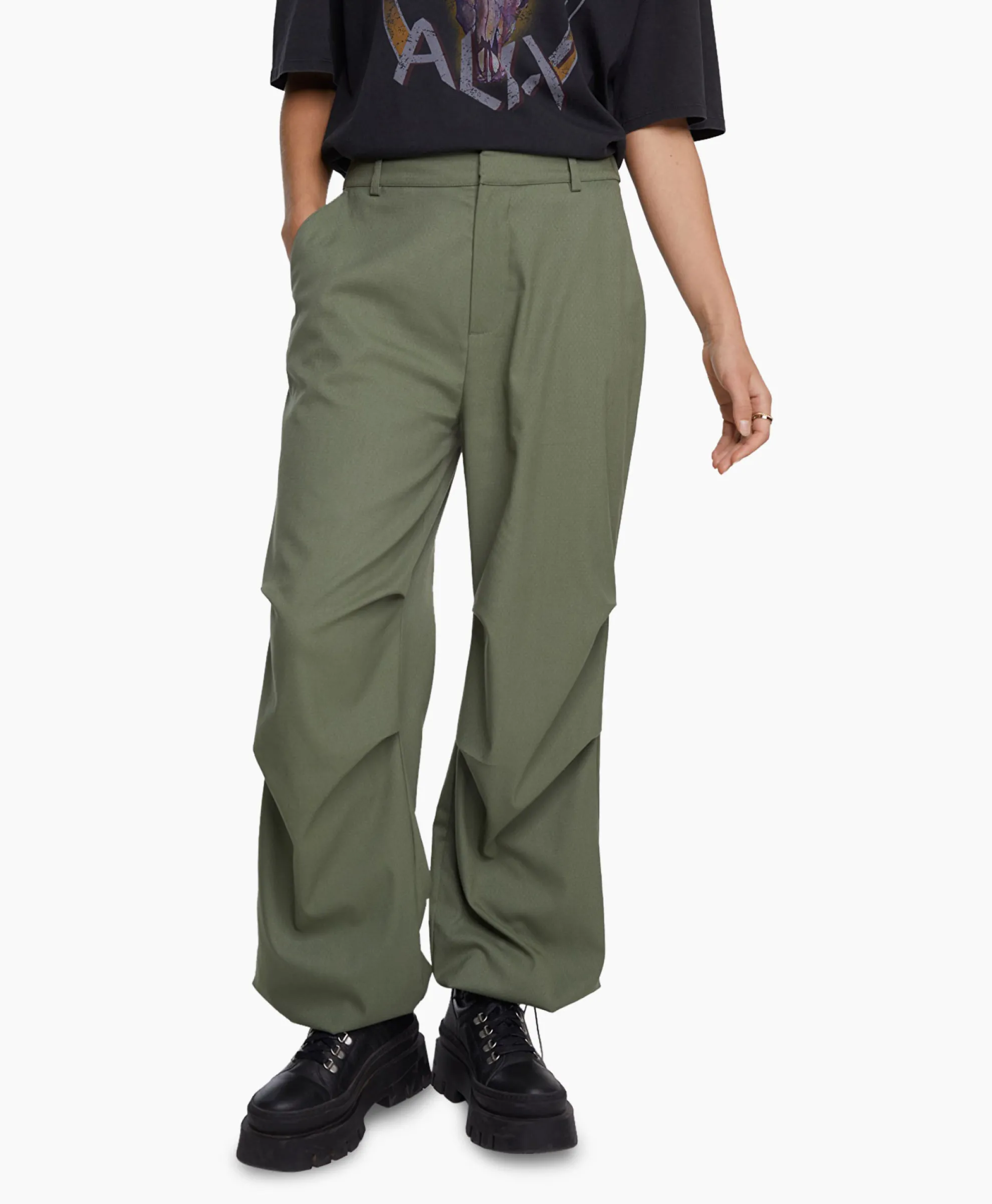 Alix The Label Cargobroek Woven Baggy Pants Groen