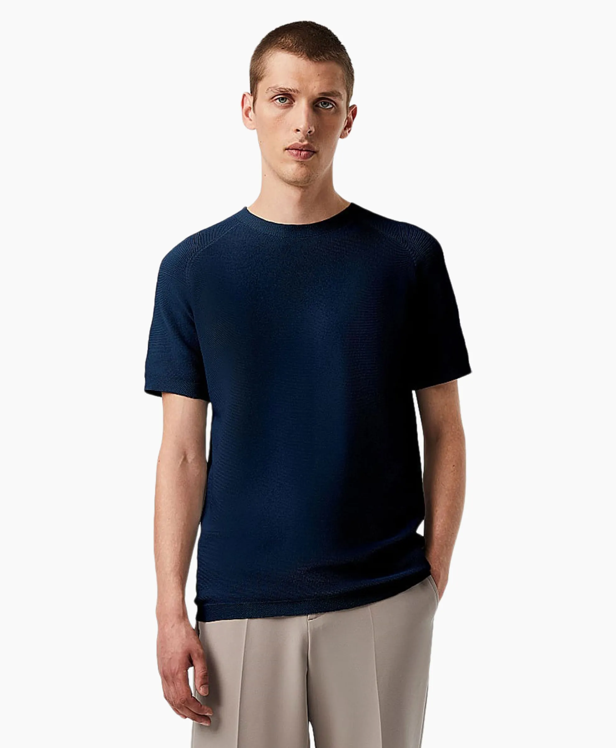 Alpha Tauri T-Shirt Korte Mouw Fosos Donker Blauw