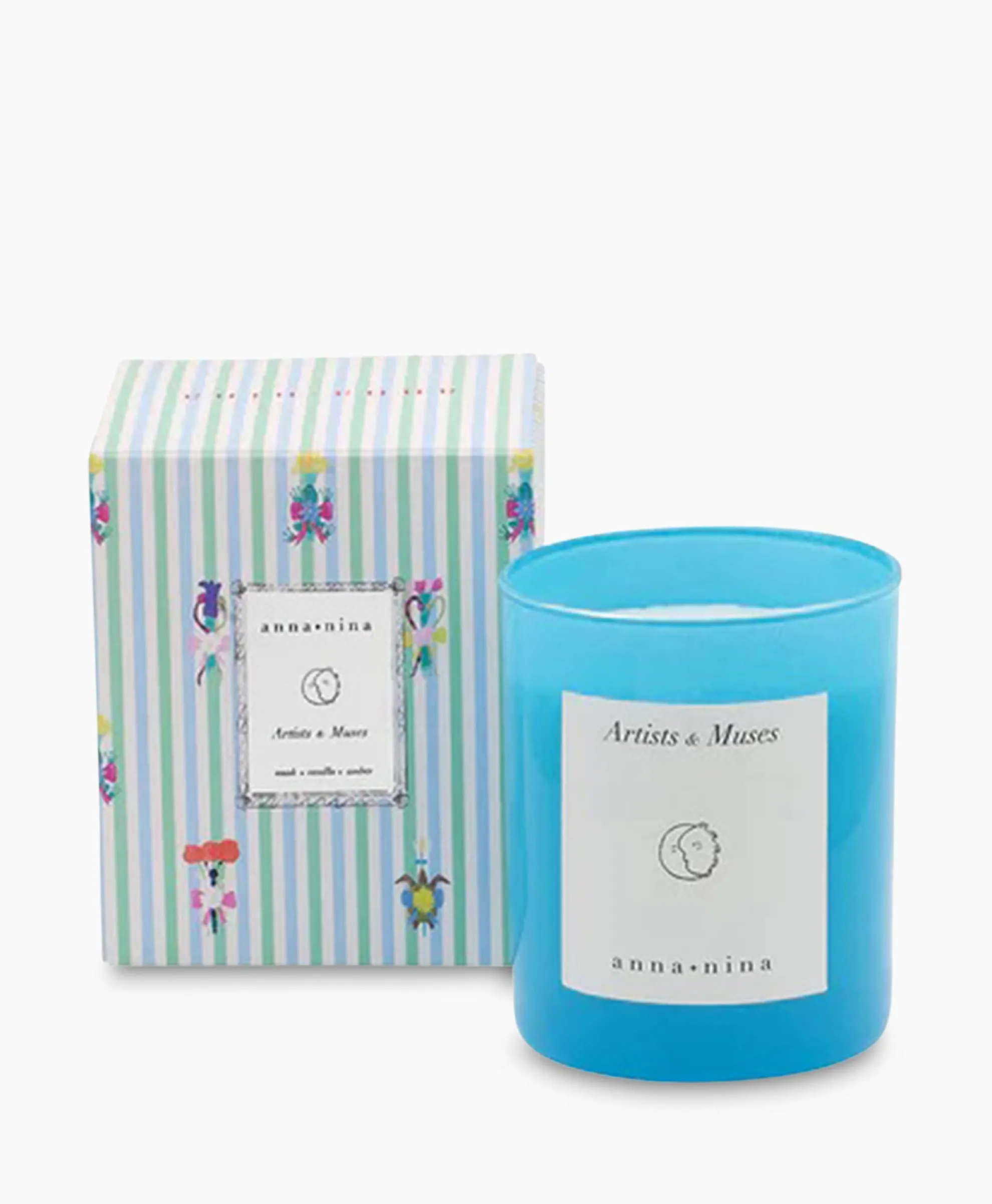 Anna+Nina Kaars Artists And Muses Scented Candle Blauw