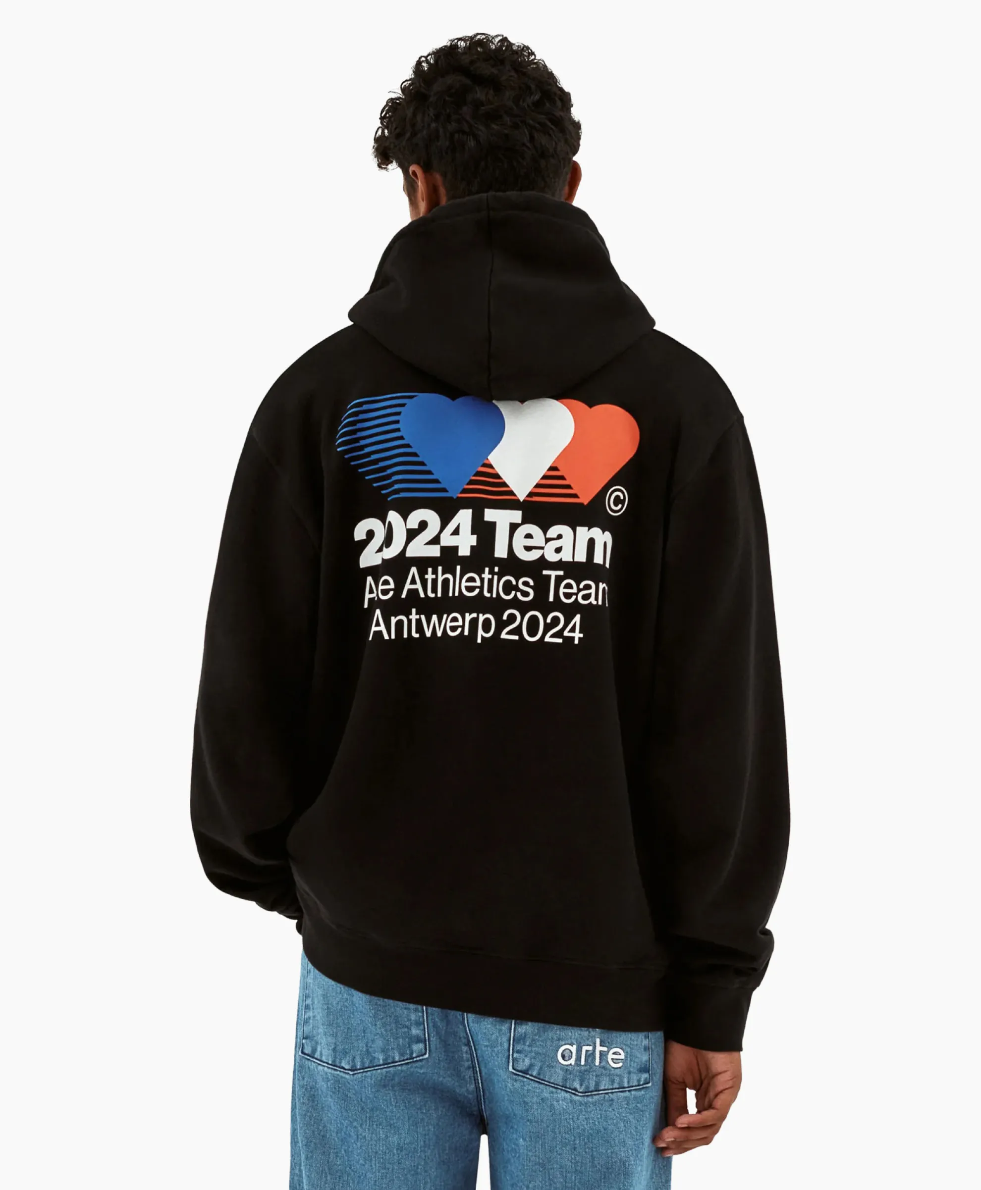 Arte Antwerp Hoodie Heart France Back Print Zwart