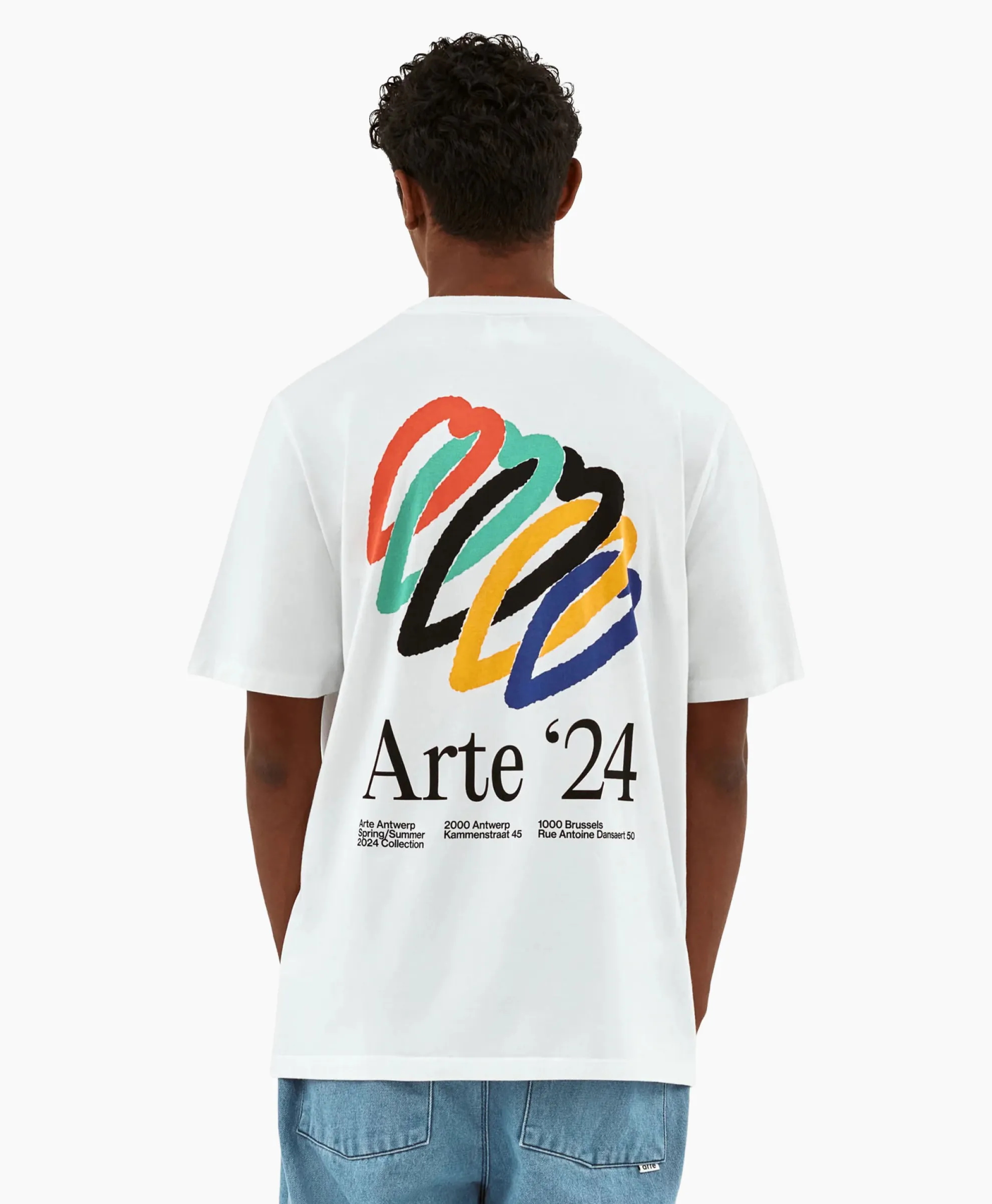Arte Antwerp T-Shirt Korte Mouw Heart Rings Back Print Wit
