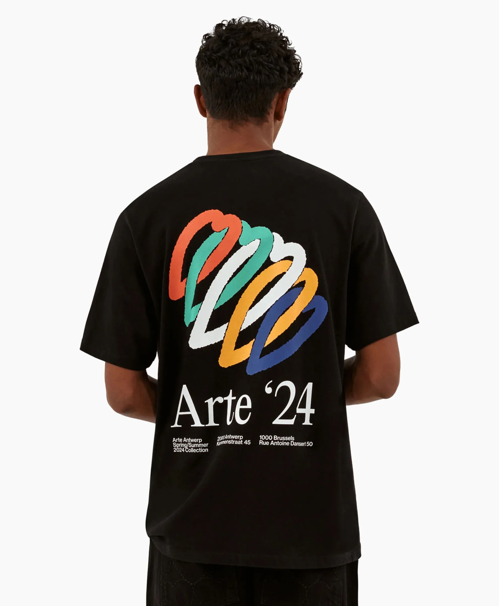 Arte Antwerp T-Shirt Korte Mouw Heart Rings Back Print Zwart