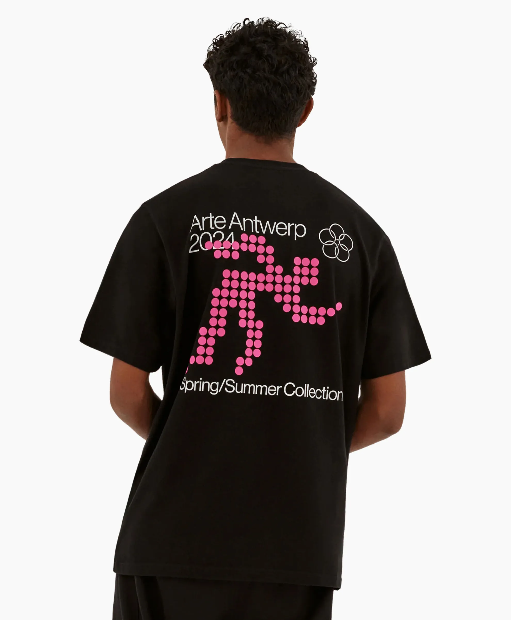 Arte Antwerp T-Shirt Korte Mouw Circle Runner Back Print Zwart