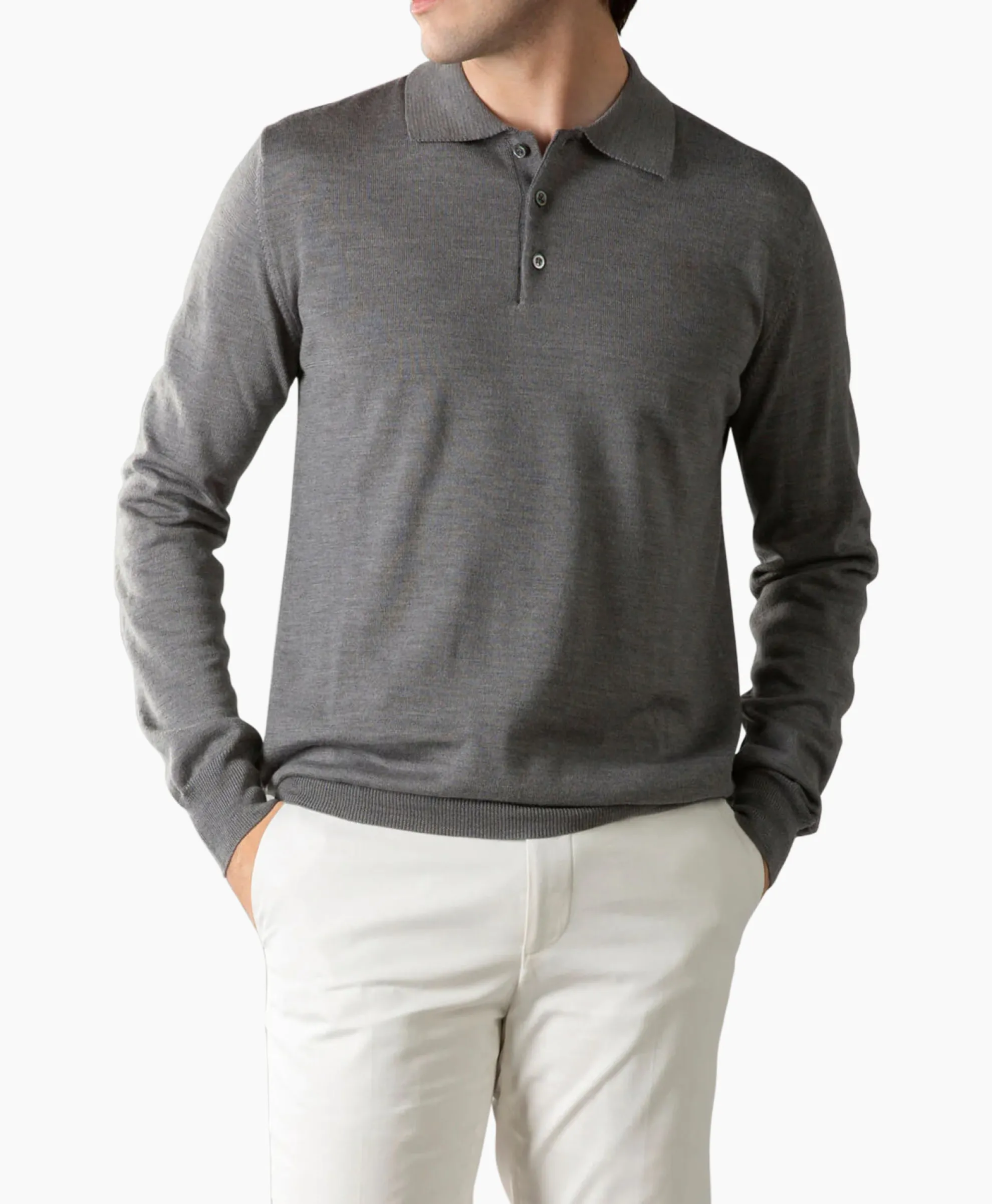 Aurelien Aurelien Polo Longsleeve Donker Grijs