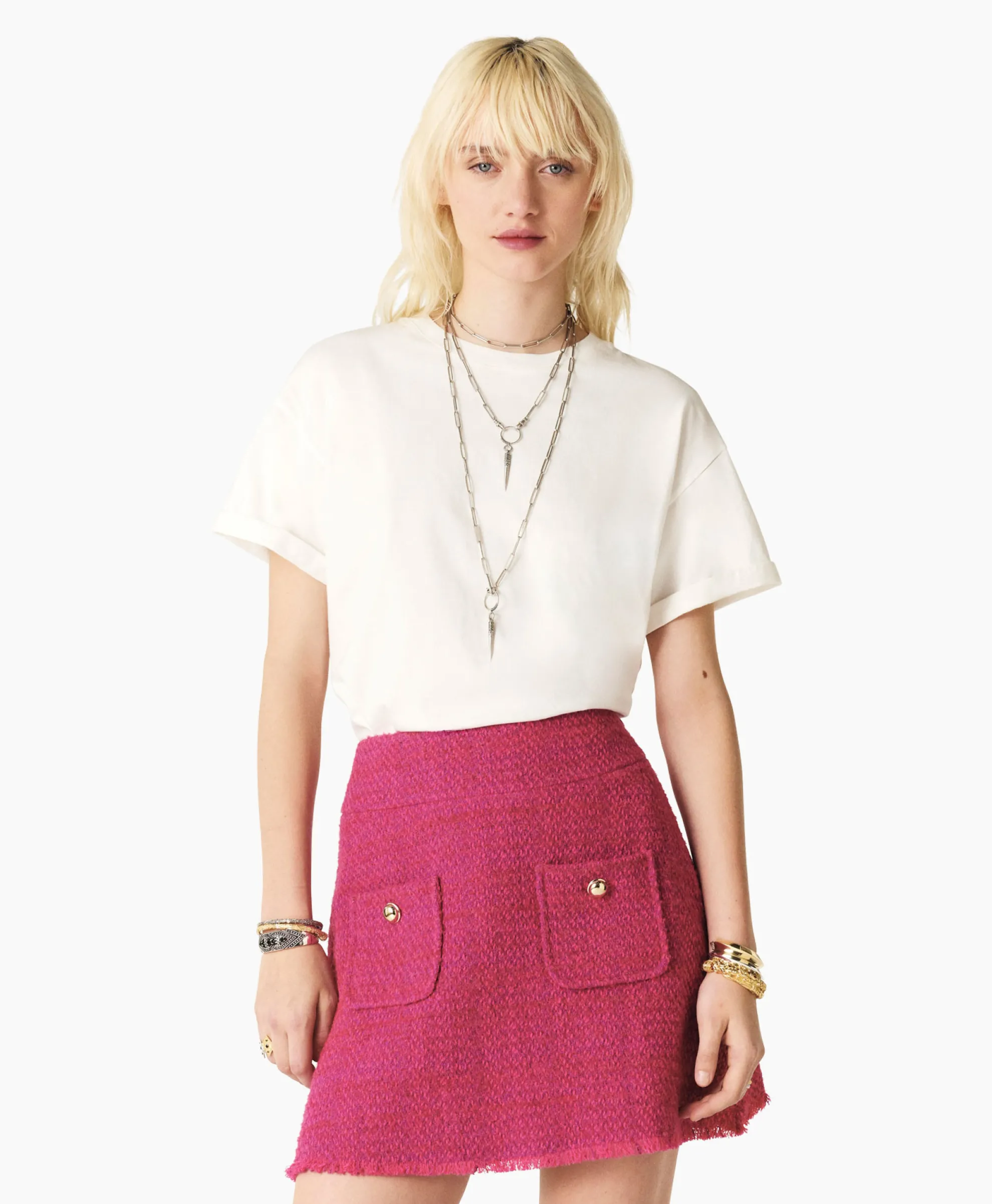 Ba&Sh T-Shirt Korte Mouw Rosie Ecru