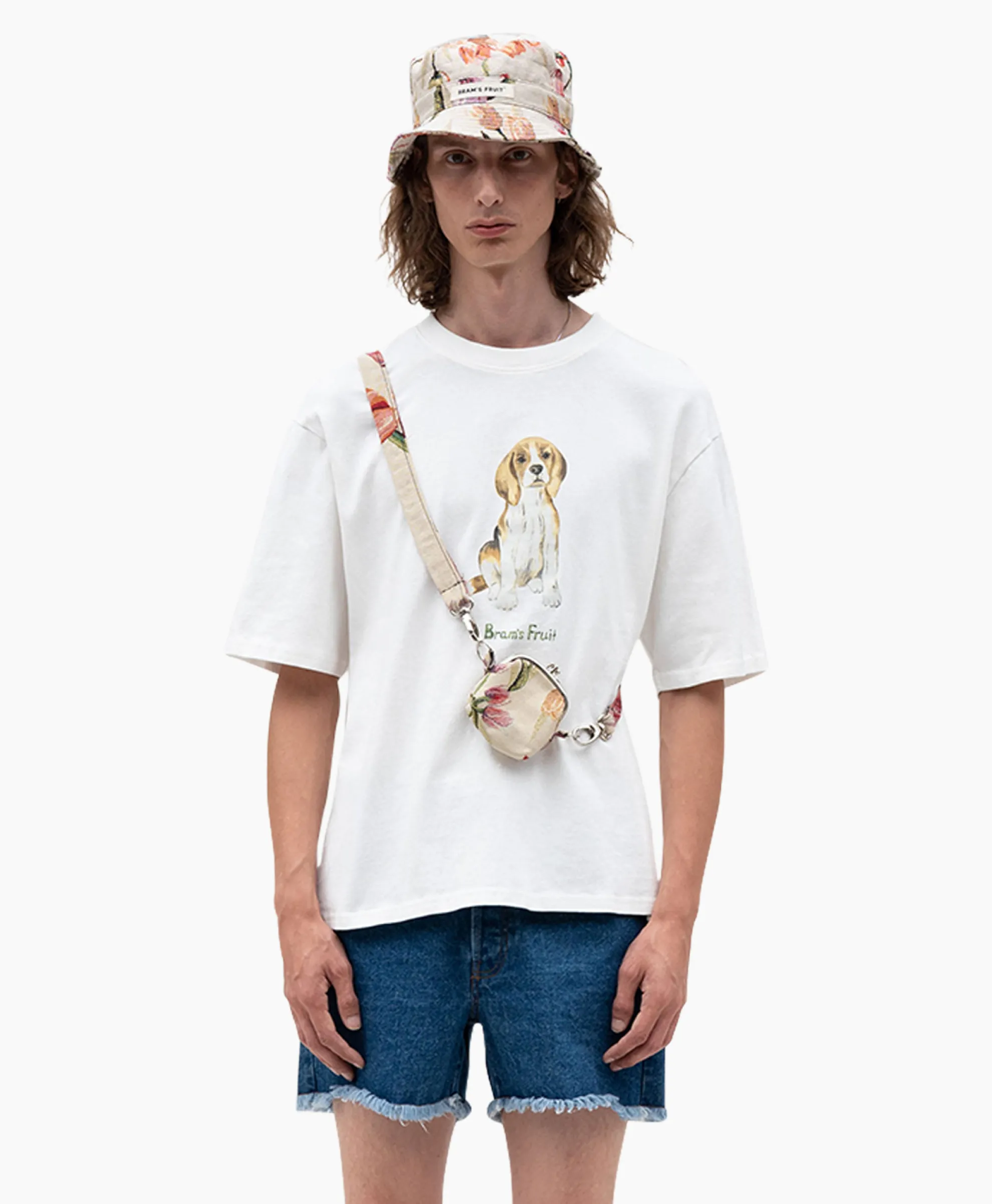 Bram's Fruit T-Shirt Korte Mouw Beagle Aquarel Wit