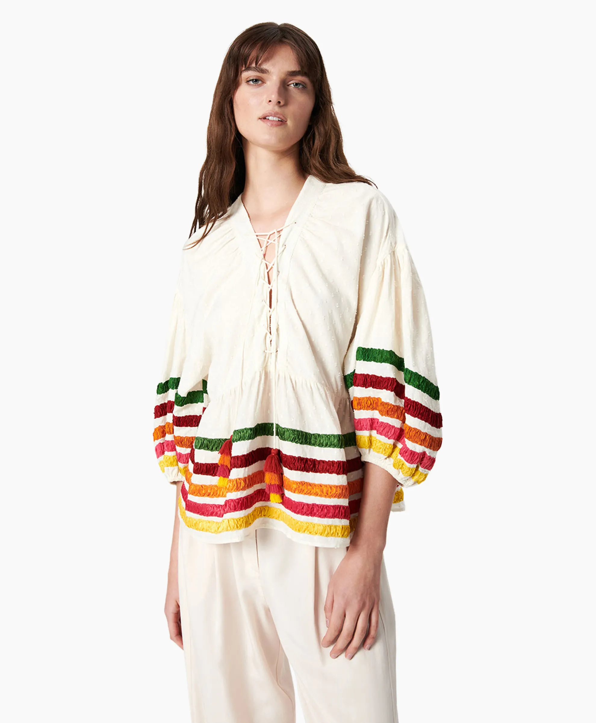 Chufy Blouse Liberty Embroidered Off White