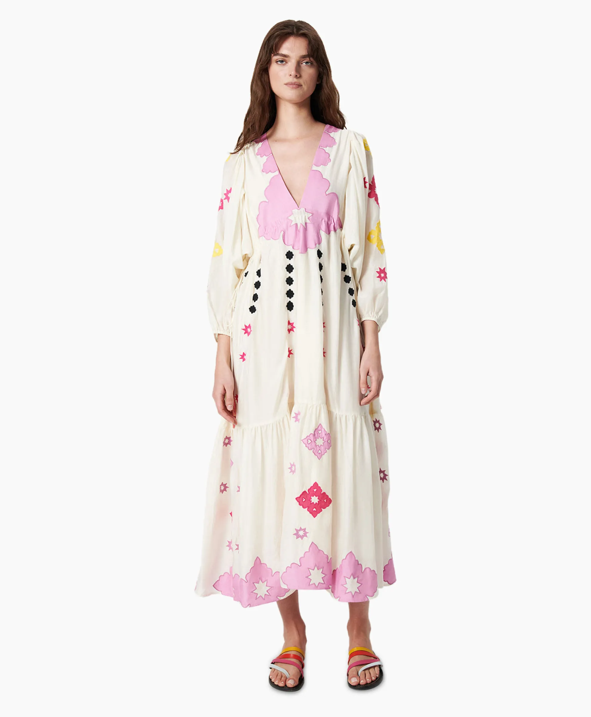 Chufy Maxi Jurk Gypsy Embroidered Ecru