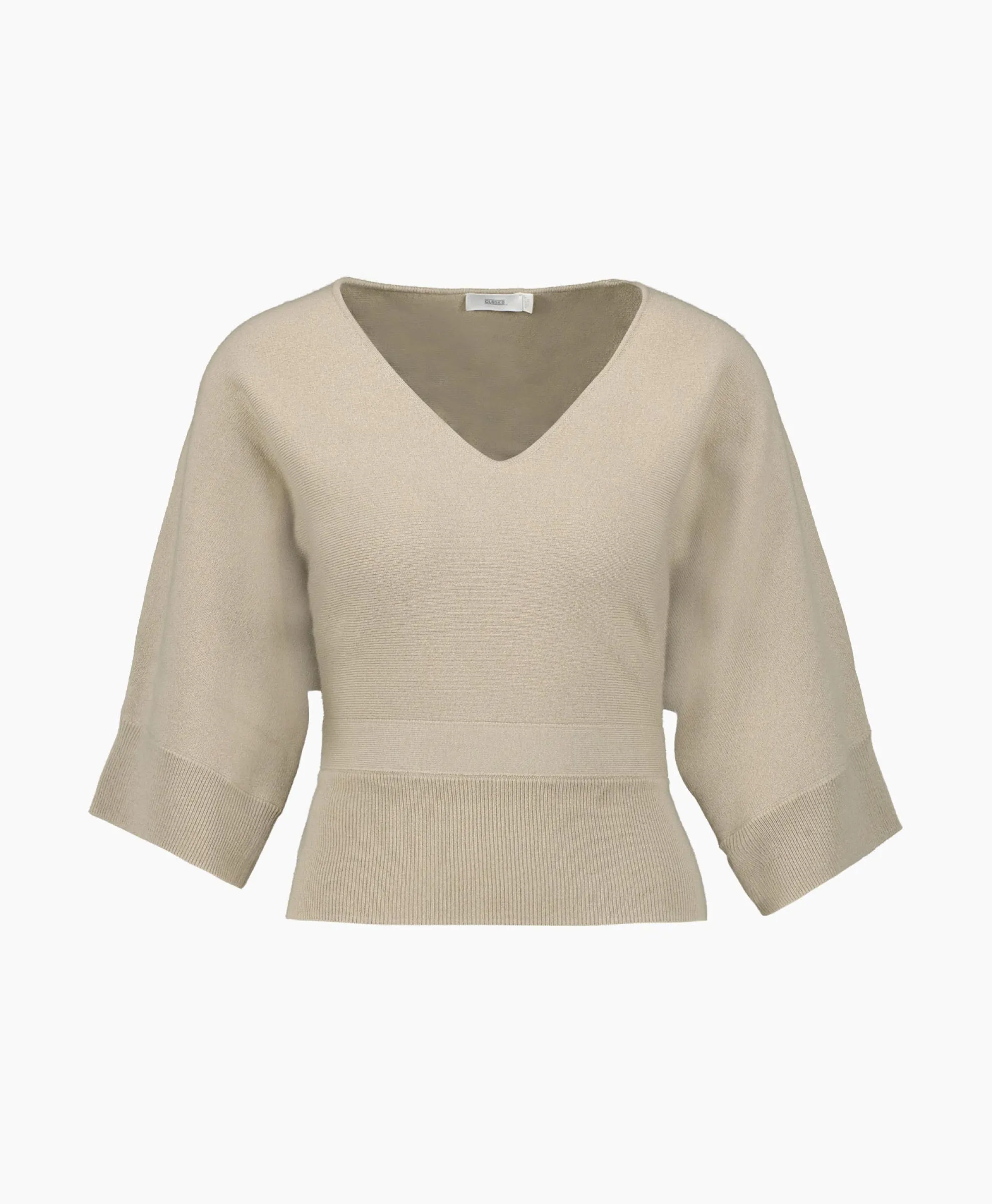 Closed Pullover Short Sleeve Wrap Grijs