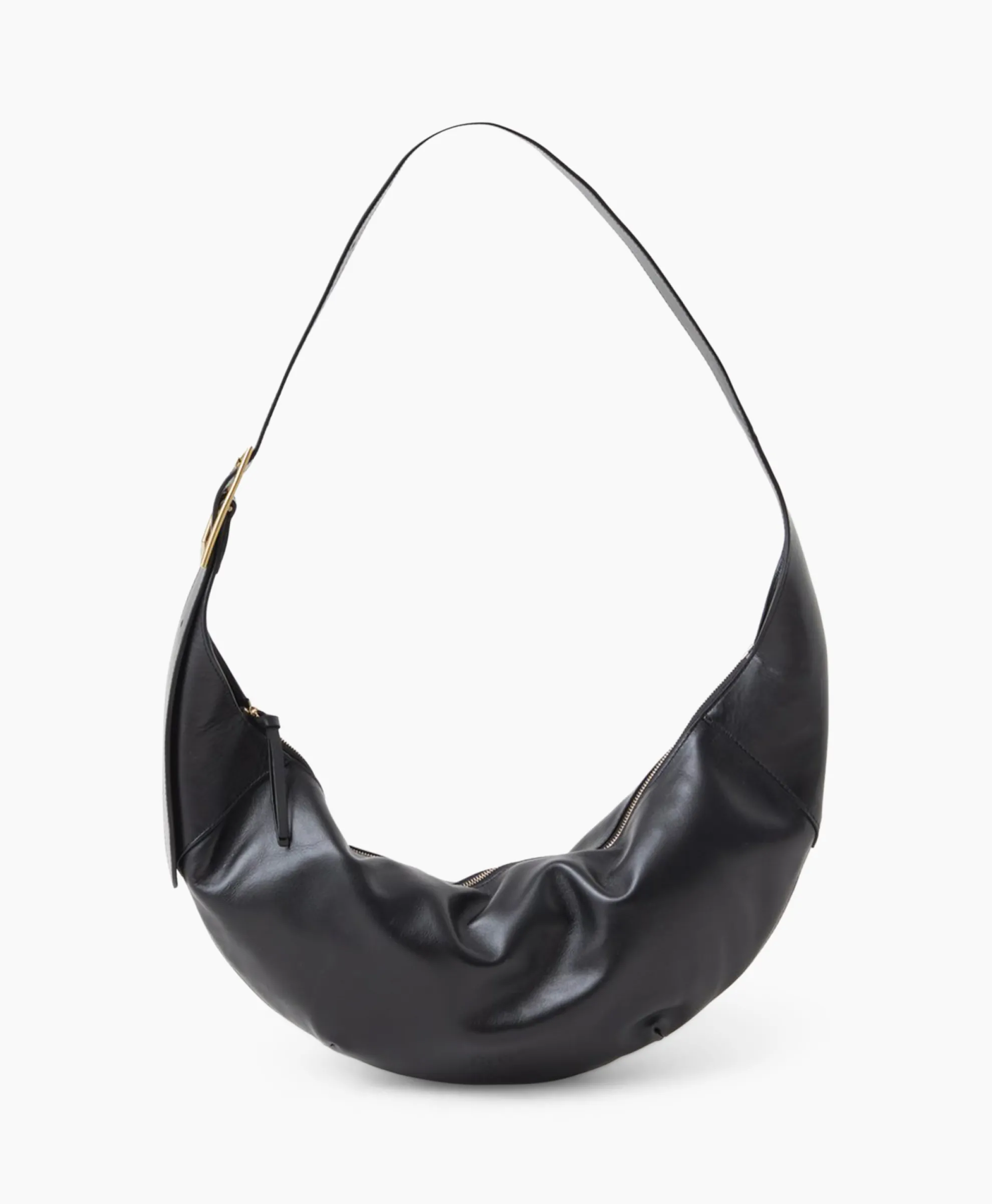 Closed Schouder / Hand Tas Half Moon M Zwart
