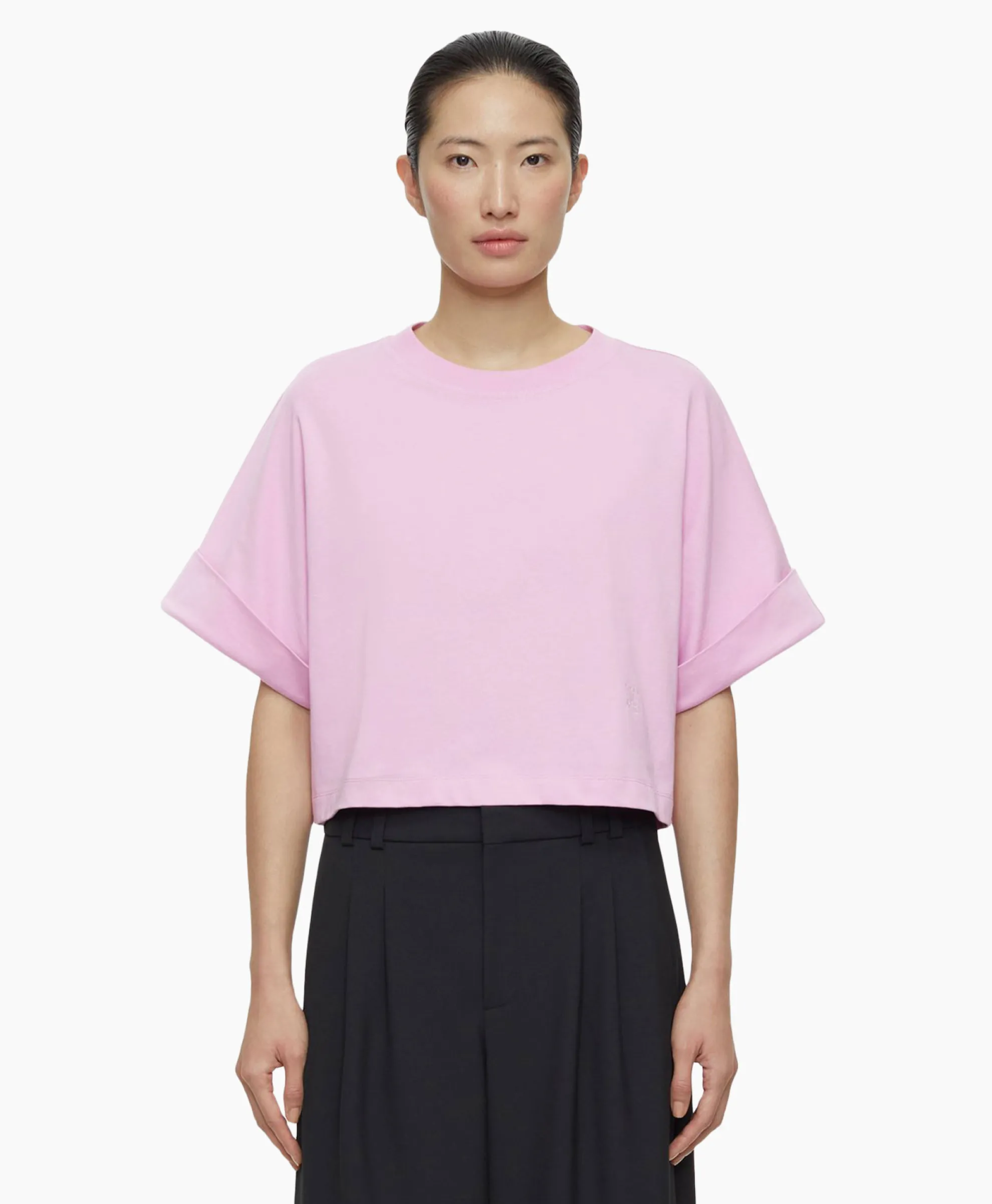 Closed T-Shirt Korte Mouw Turn Up Roze