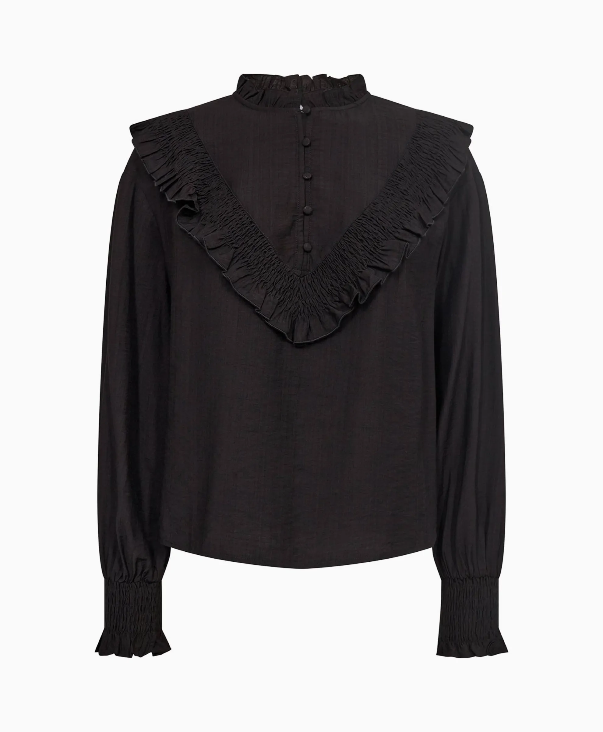 Co'Couture Blouse Angus Frill Zwart