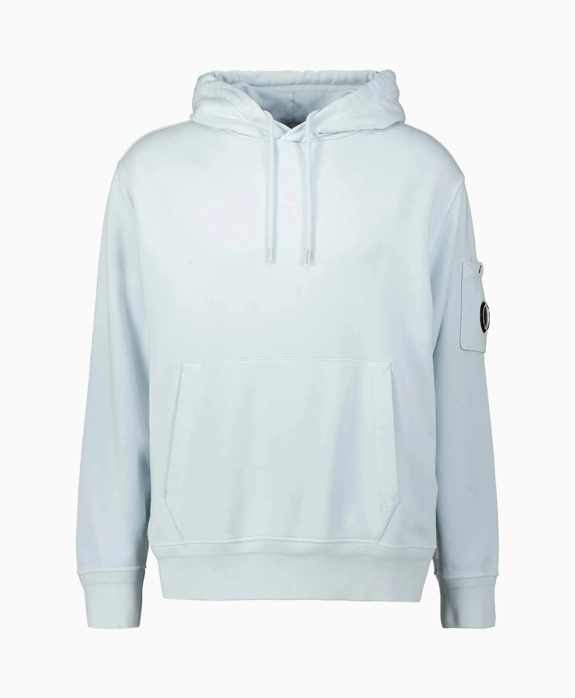 Cp Company Hoodie Cotton Diagonal Fleece Lens Licht Blauw