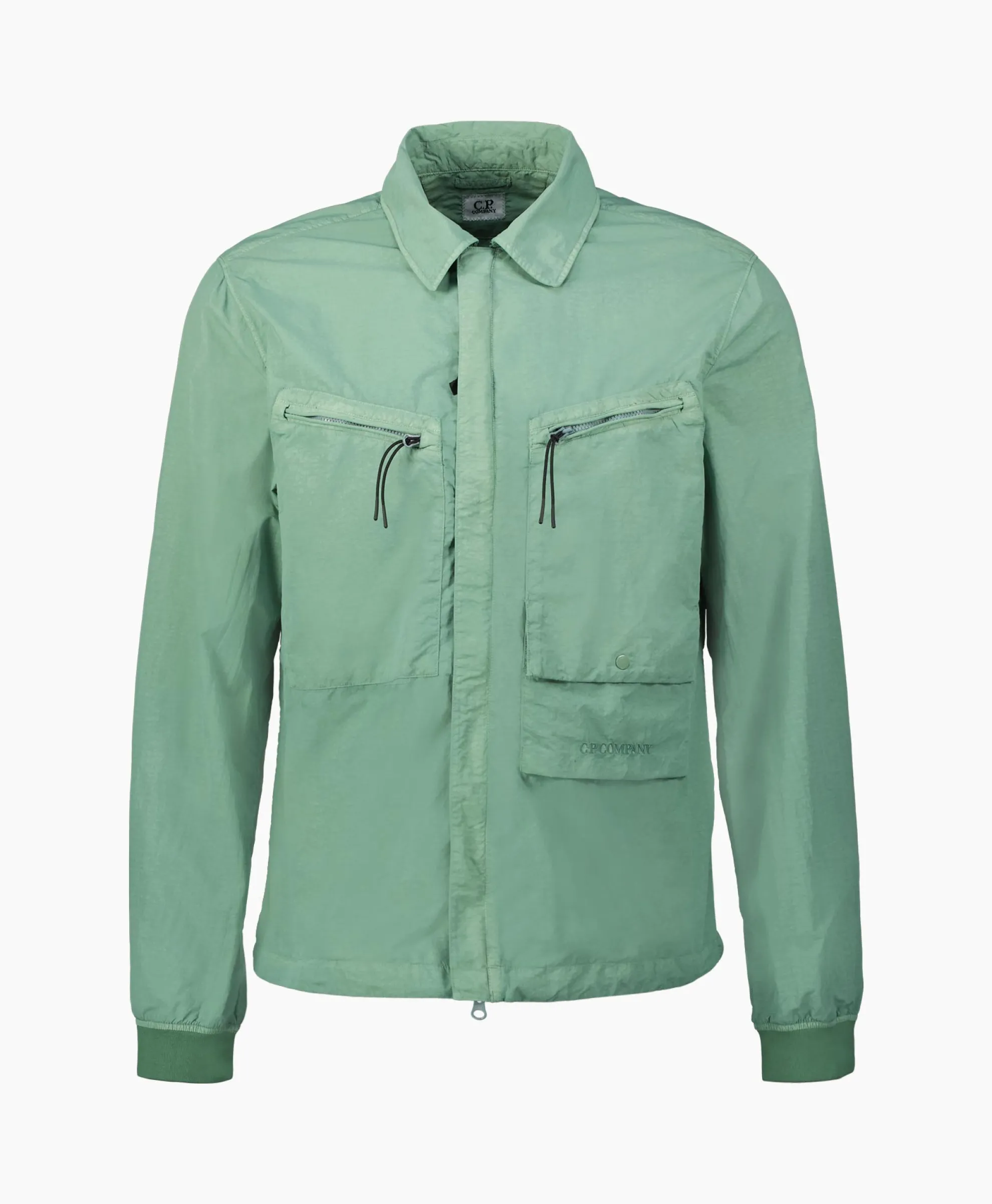 Cp Company Overshirt Flatt Nylon Licht Groen