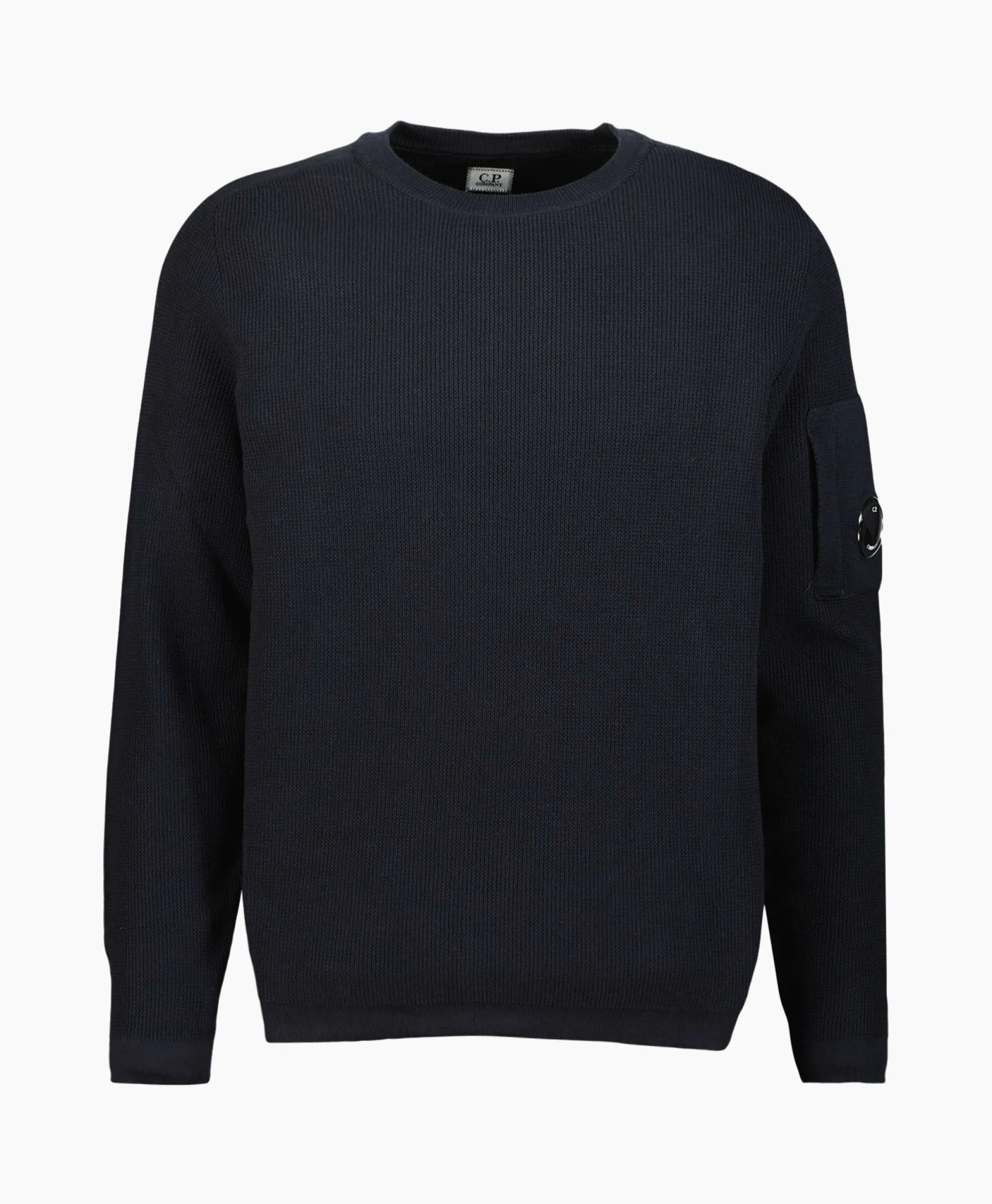 Cp Company Pullover Sea Island Lens Ribbed Knit Donker Blauw