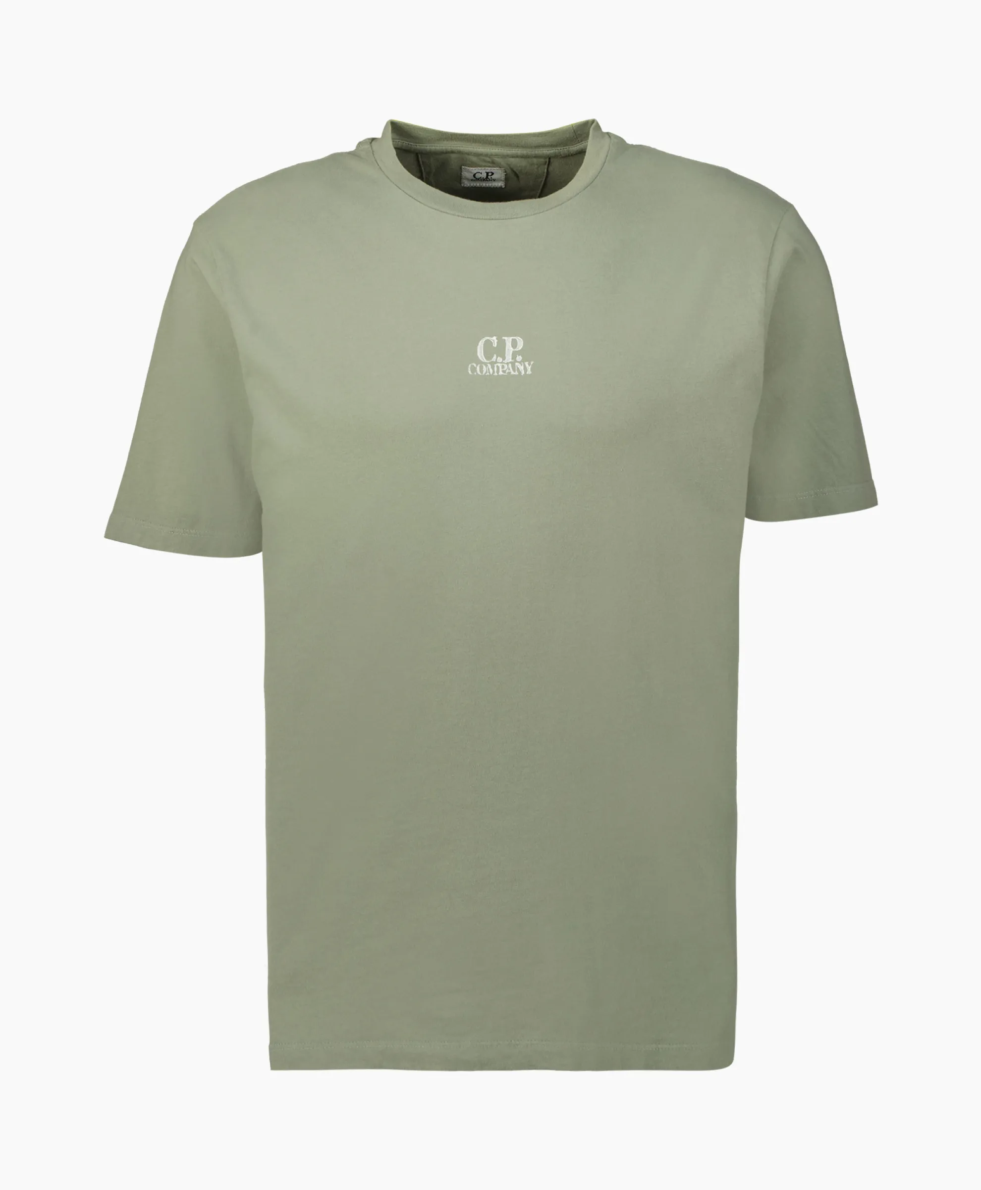 Cp Company T-Shirt Korte Mouw Jersey Artisinal Three Cards Groen