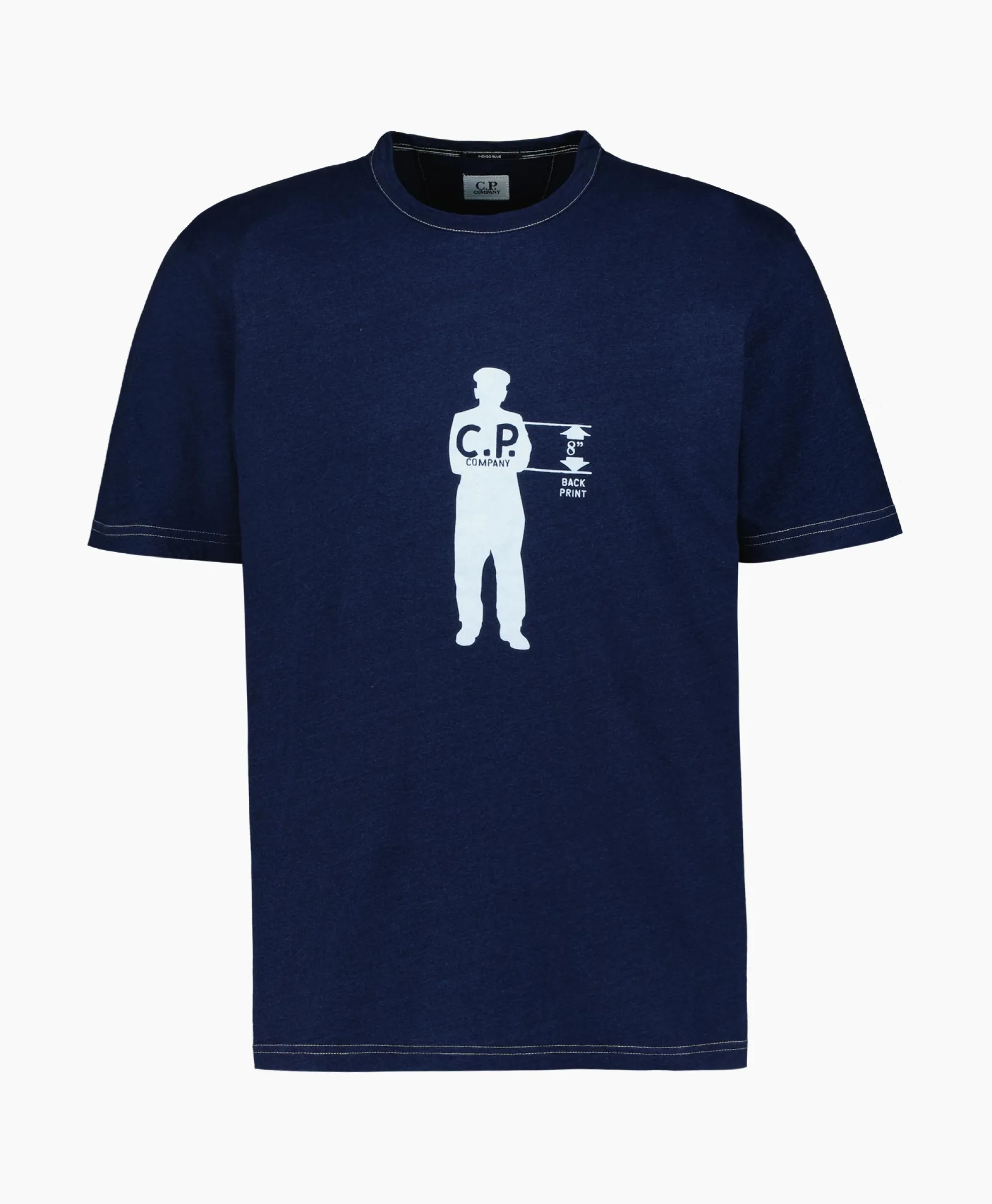 Cp Company T-Shirt Indigo Jersey Blauw