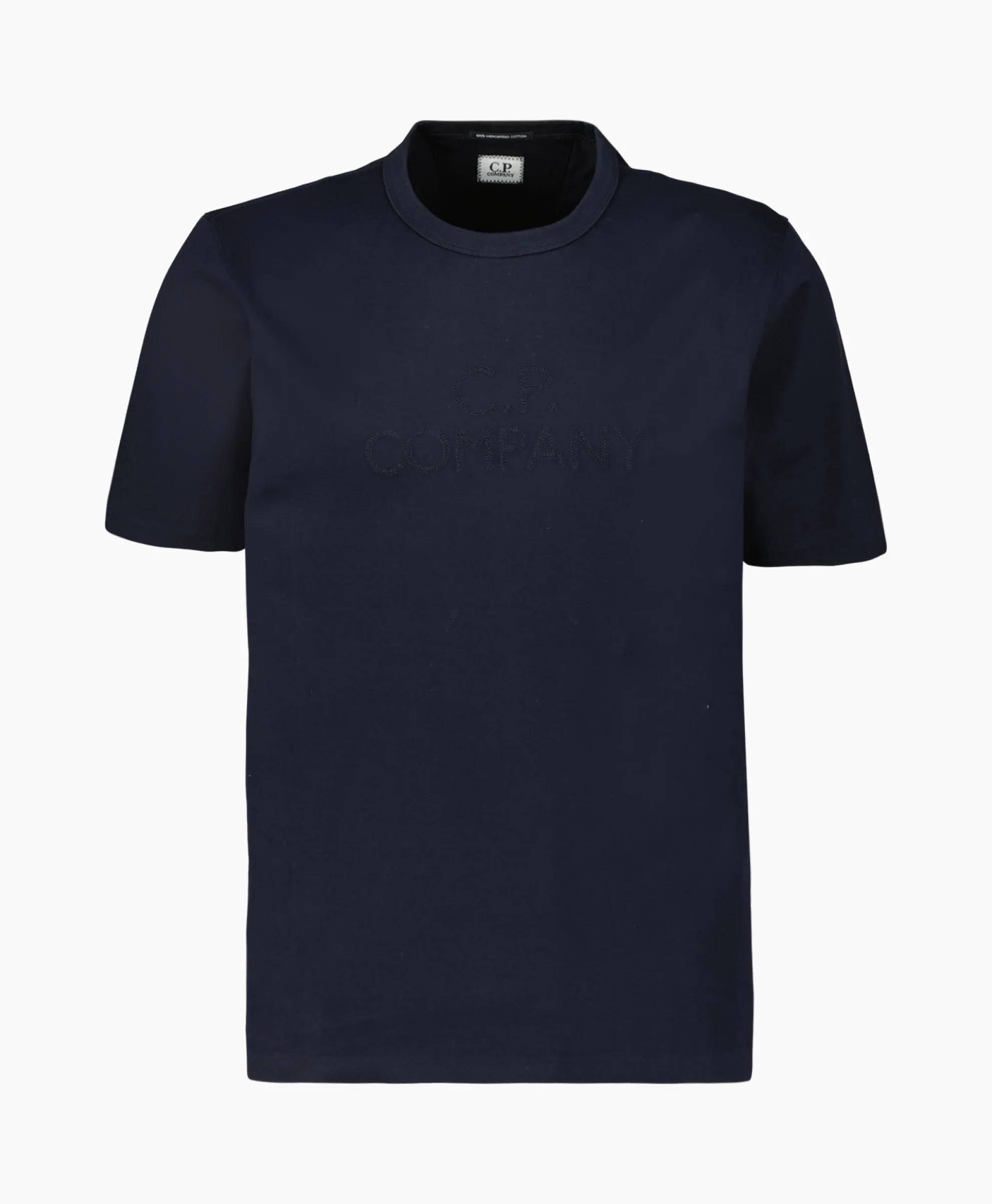 Cp Company T-Shirt Mercerized Jersey Twisted Logo Donker Blauw