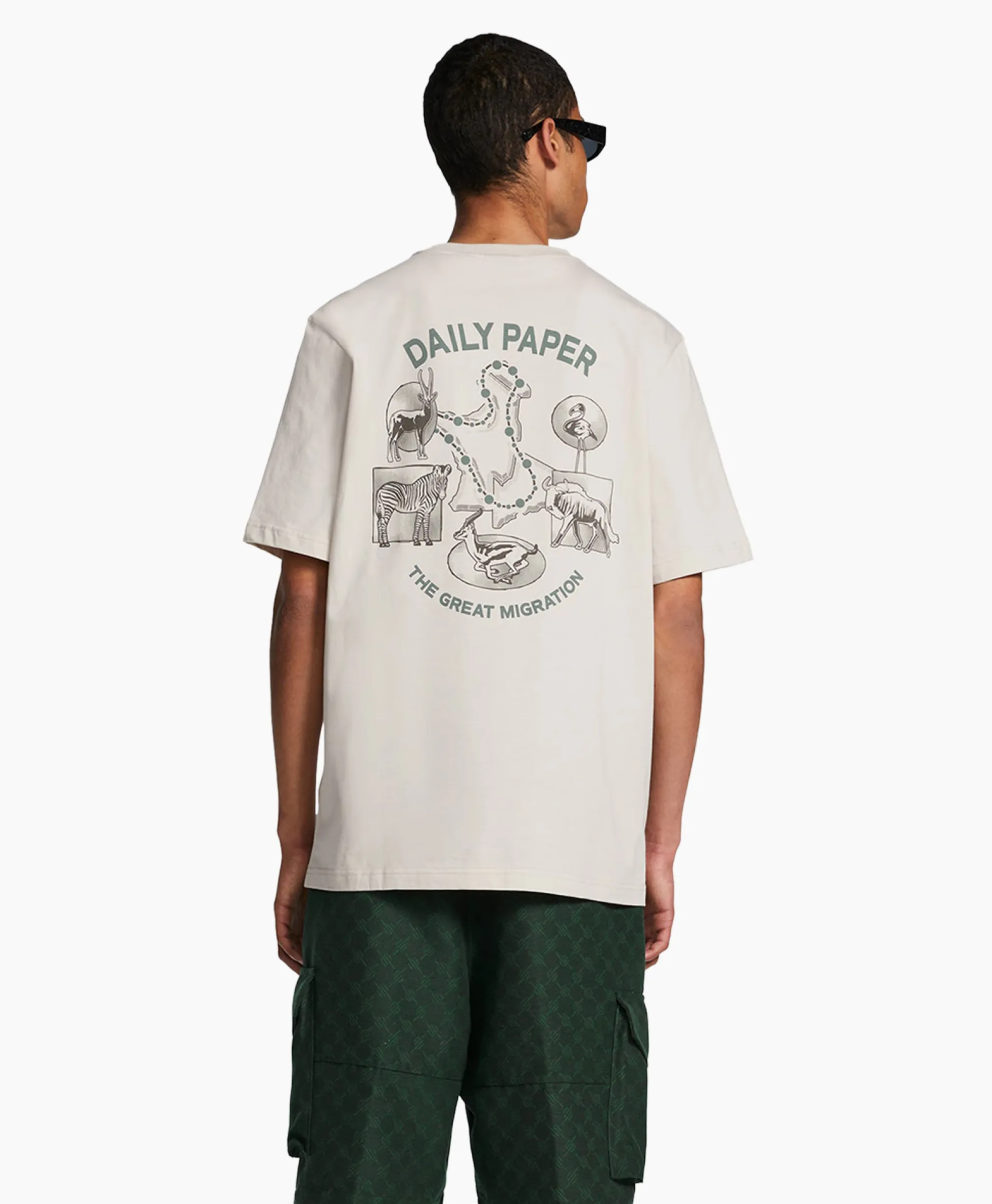 Daily Paper T-Shirt Korte Mouw Migration Ecru