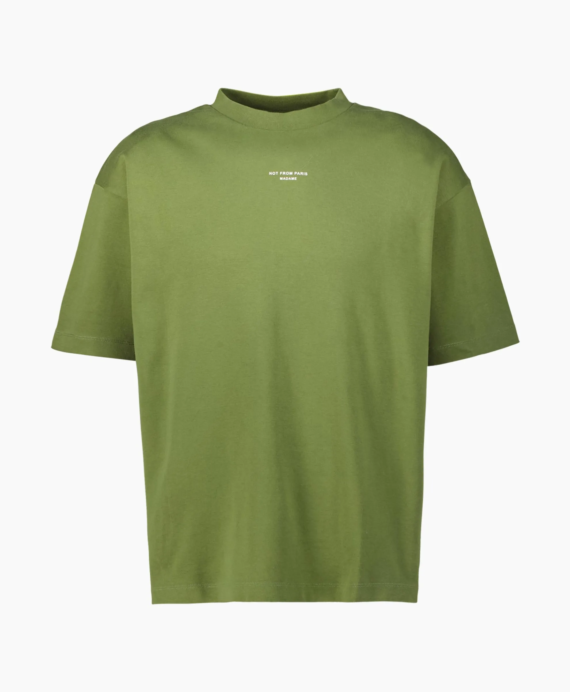 Drole De Monsieur T-Shirt Korte Mouw Slogan Khaki