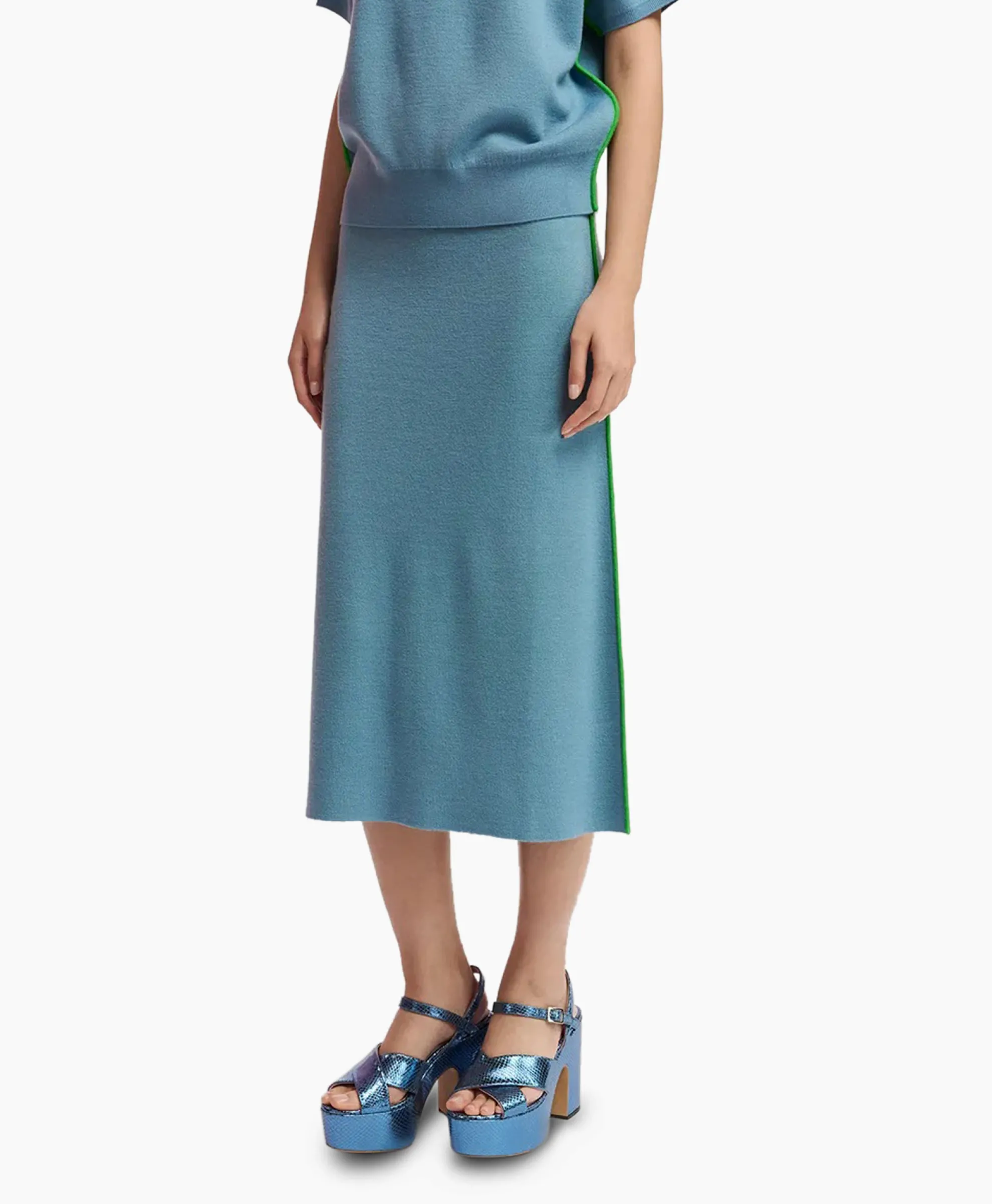 Essentiel Antwerp Midi Rok Folder Blauw