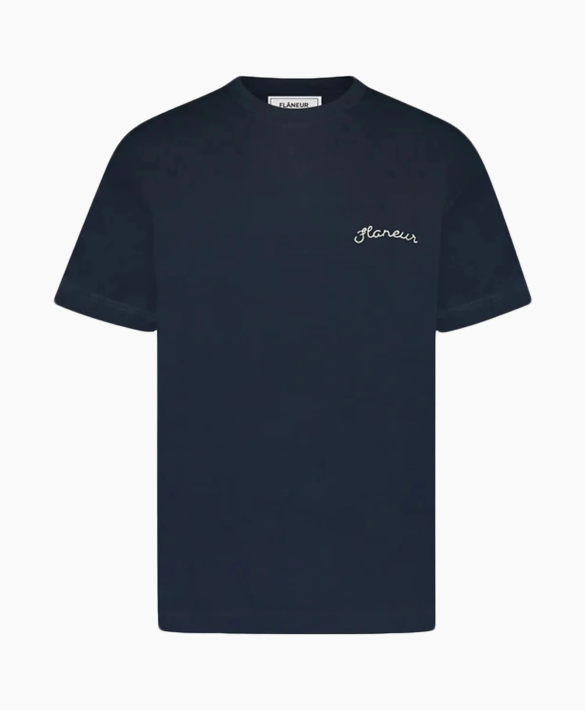 Flaneur T-Shirt Korte Mouw Signature Donker Blauw