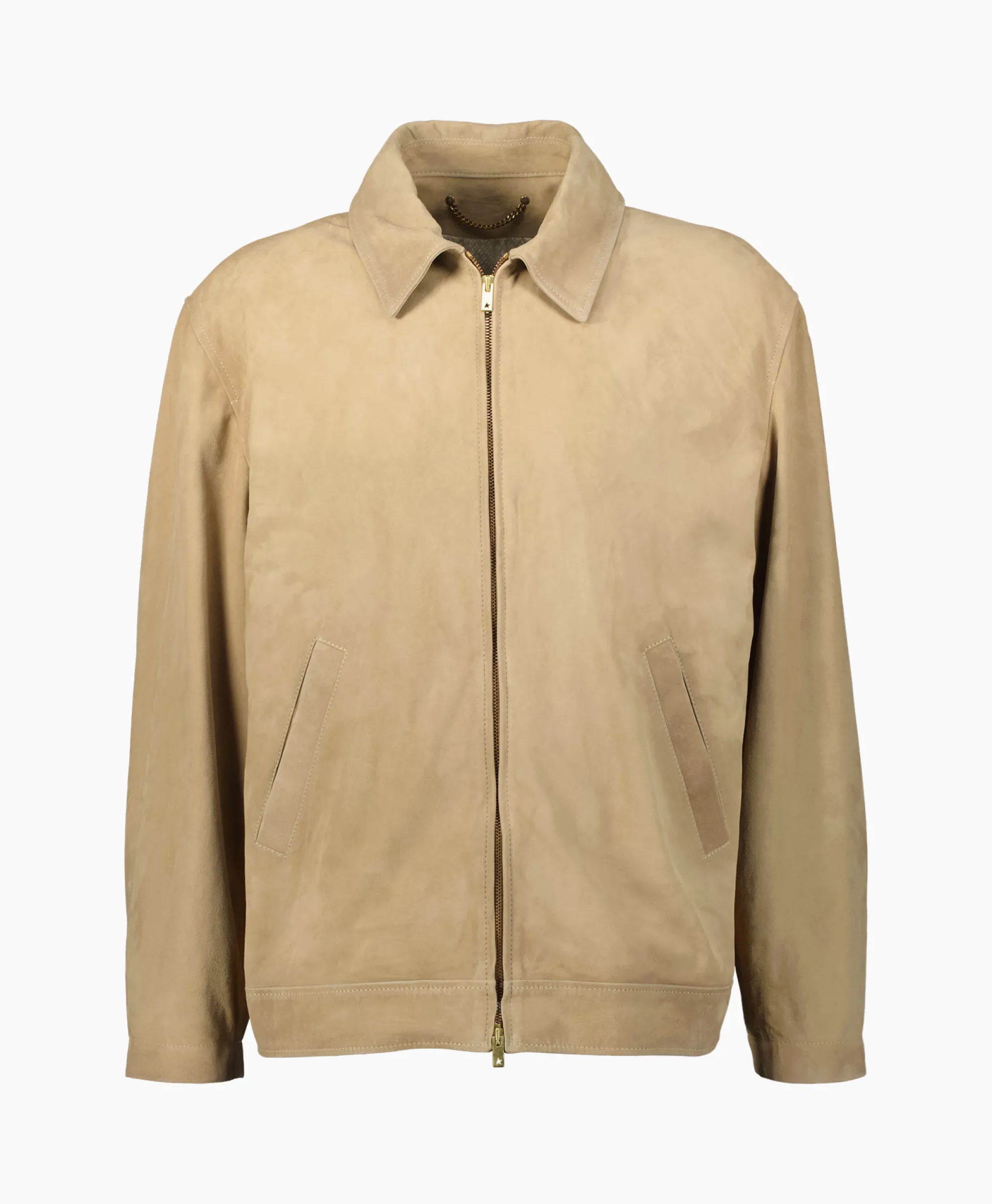 Golden Goose Jack Journey M's Full Zip Coach Waxed Leather Taupe