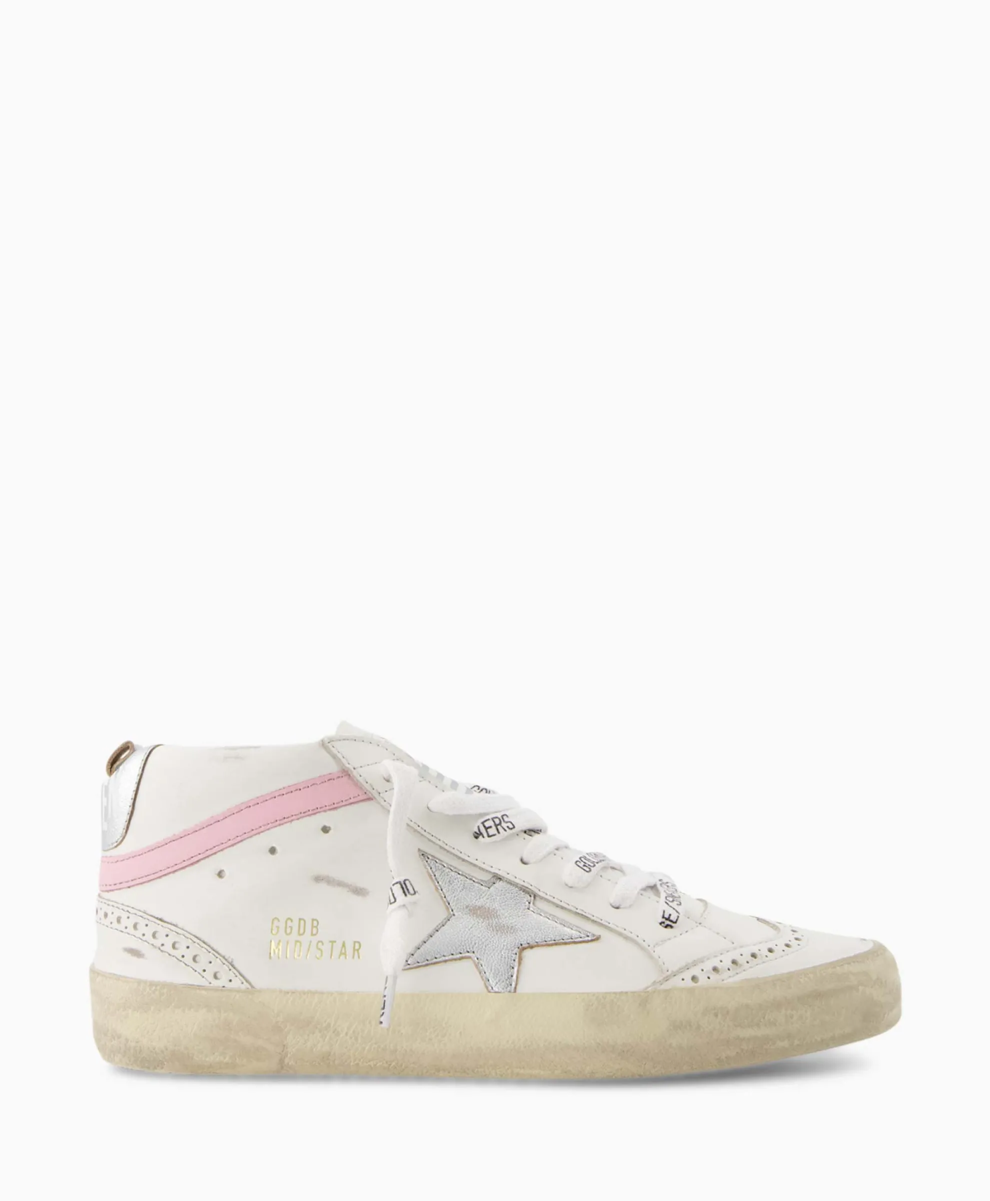 Golden Goose Sneaker Mid Star Leather Upper And Wave Wit