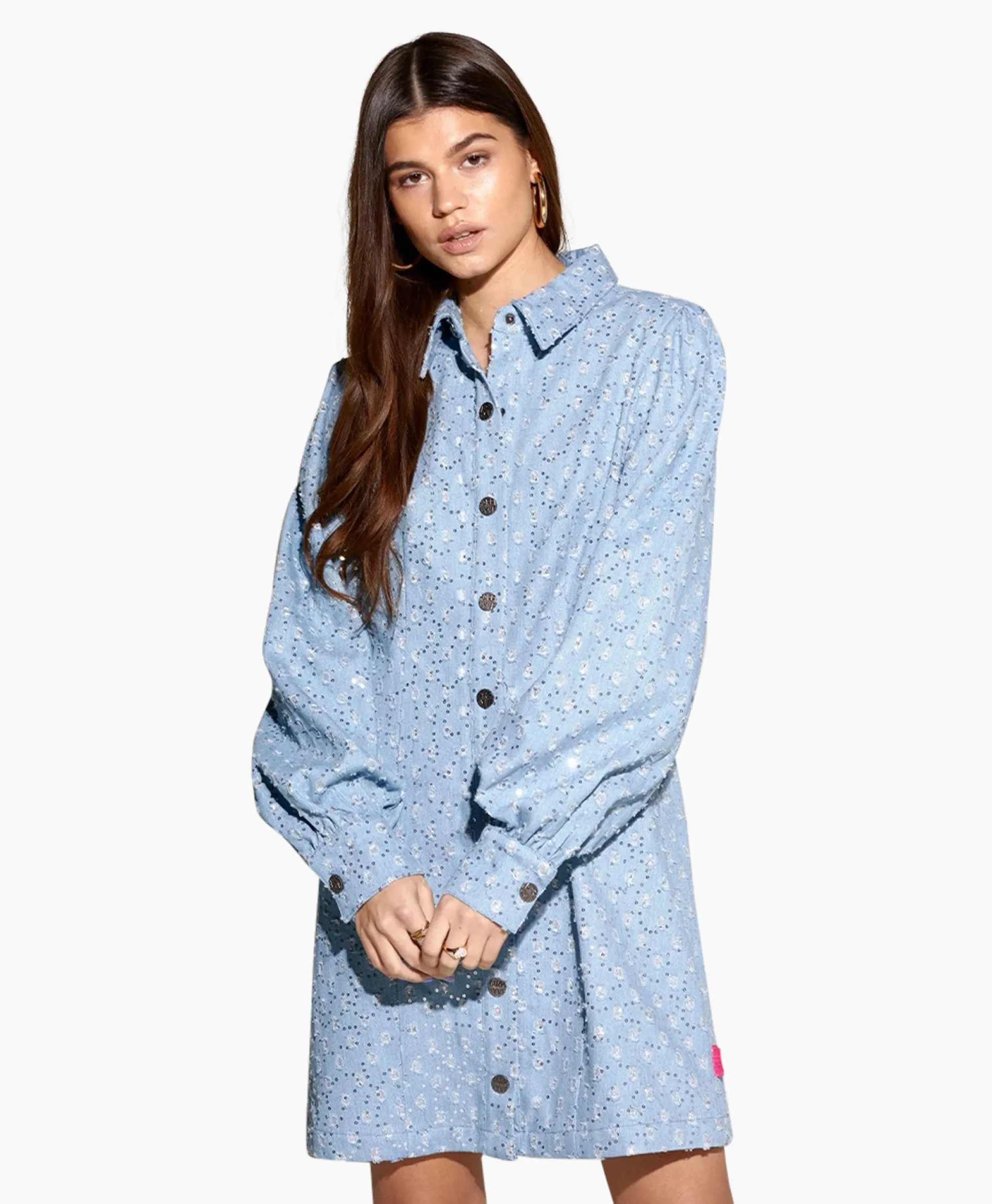 Harper & Yve Mini Jurk Flo-Dr Licht Blauw