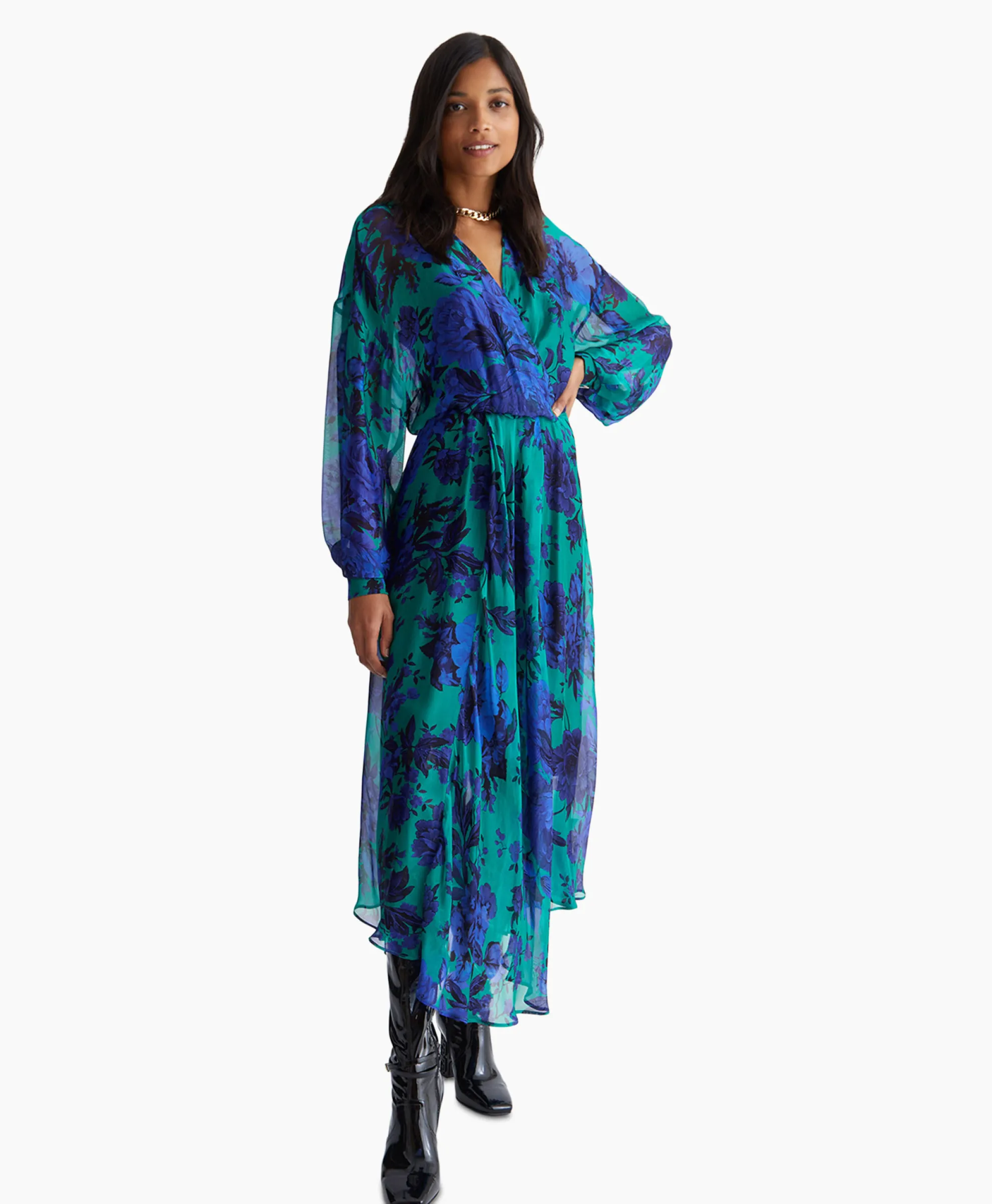 Liu Jo Maxi Jurk Scollo A V Blauw