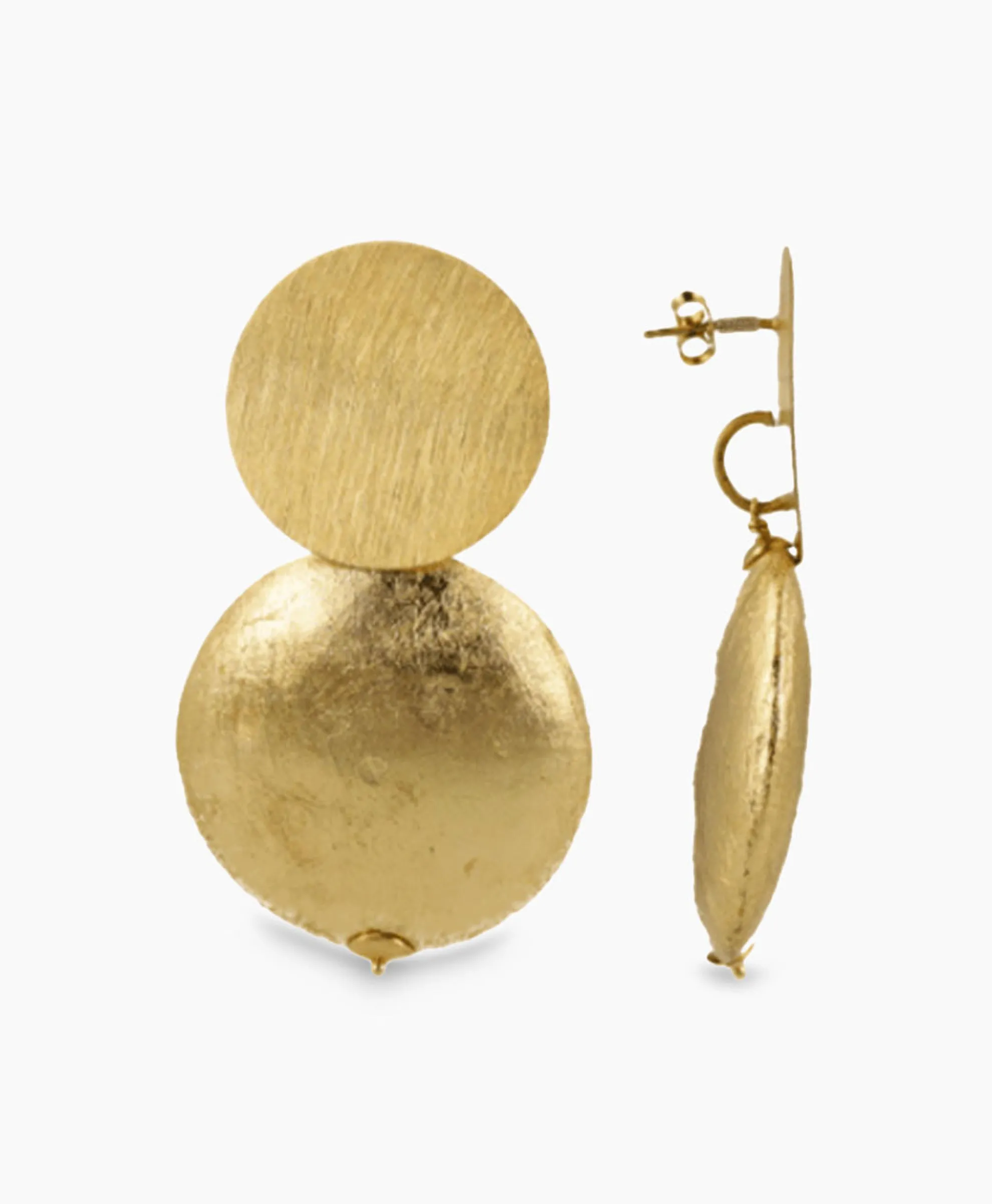 Lott. Gioielli Oorbellen Cw Earring Round Disc Xl Goud