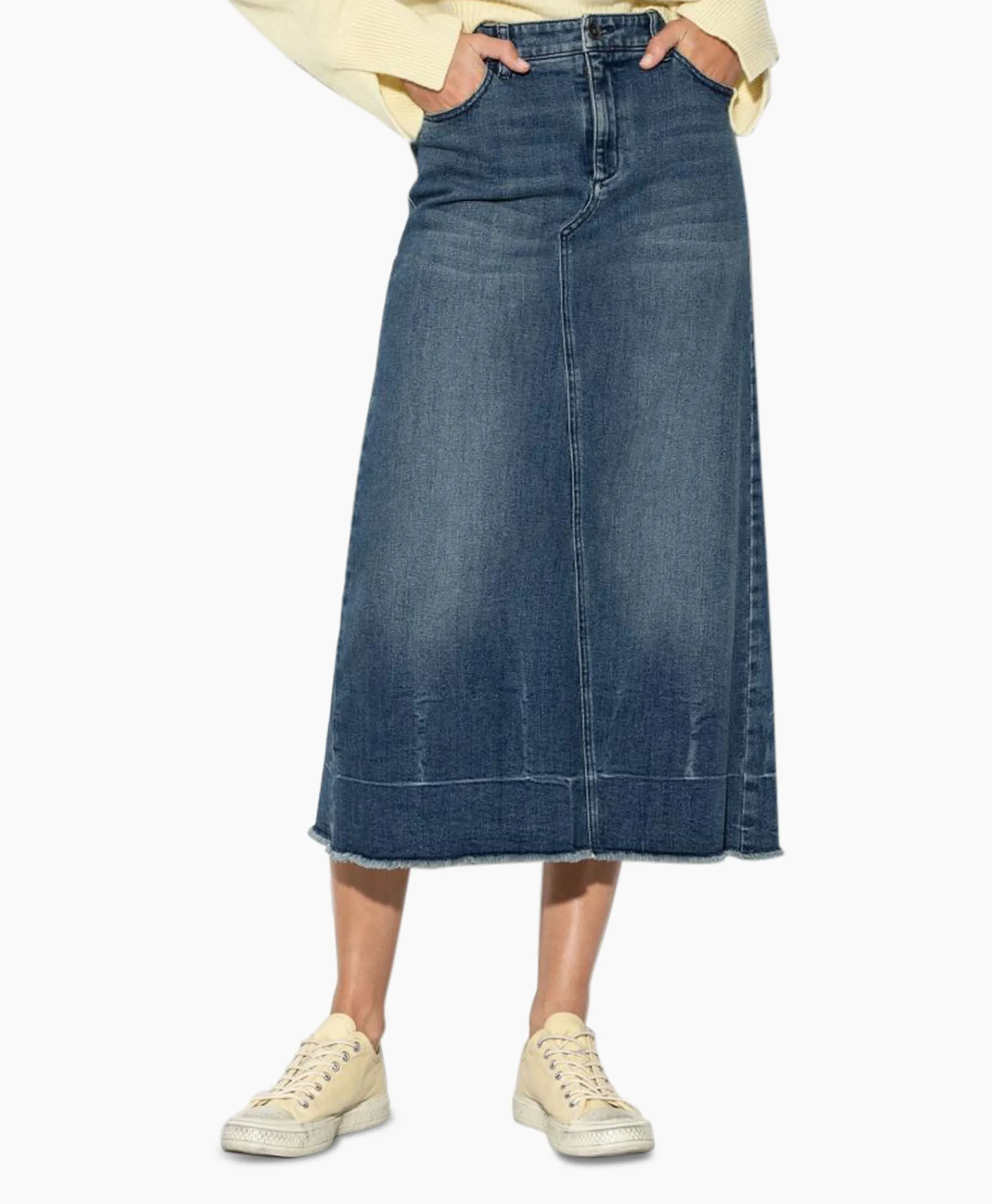 Luisa Cerano Midi Rok 598227/3388-0 Donker Blauw