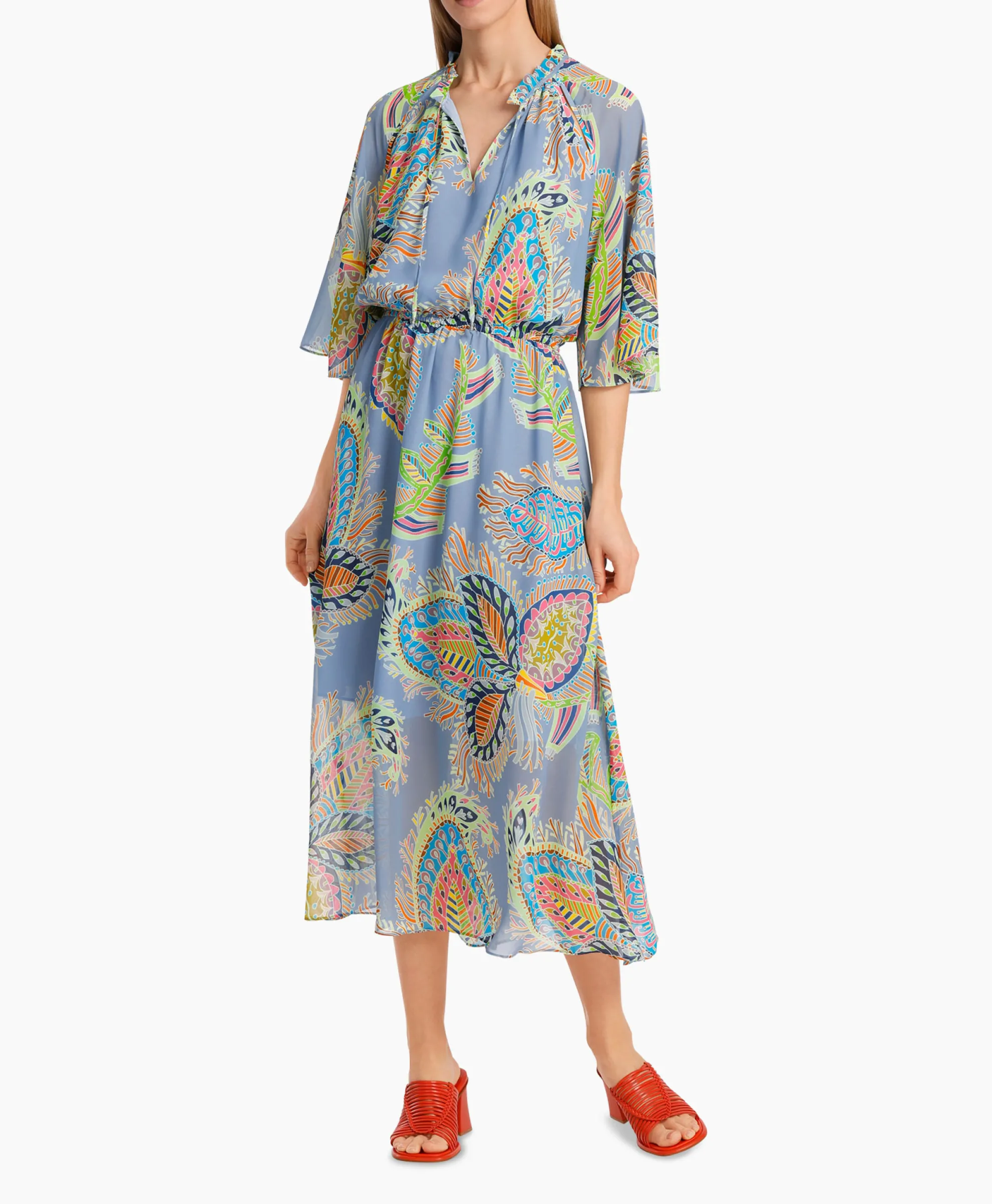 Marccain Collectie Jurk Wc 21.52 W74 Licht Blauw