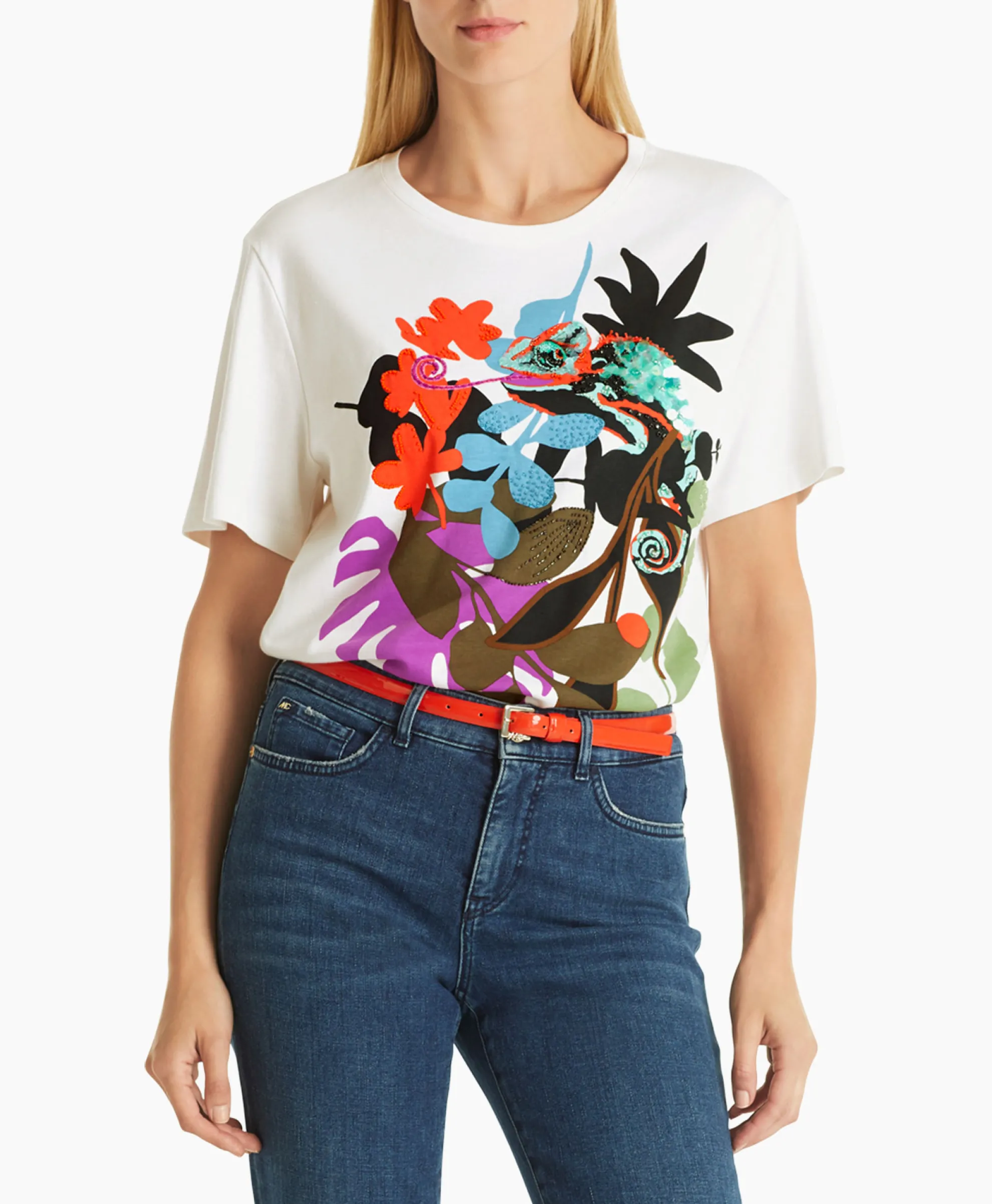 Marccain Collectie T-Shirt Wc 48.10 J07 Off White