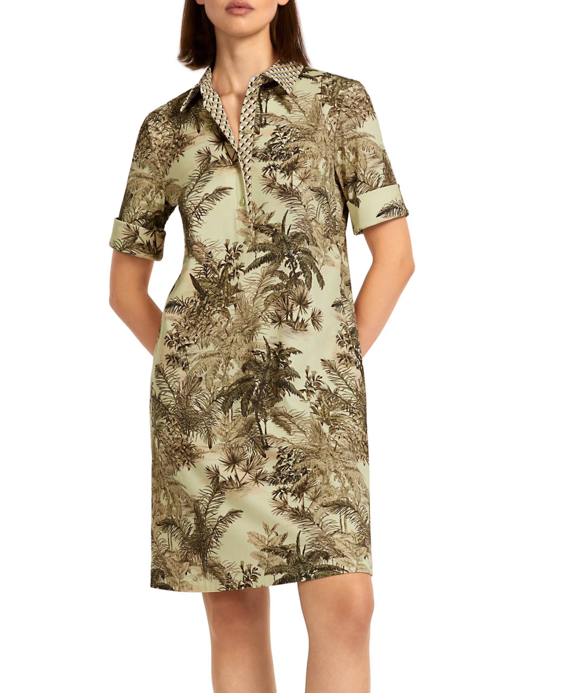 Marccain Collectie Mini Jurk Uc 21.26 J22 Donker Groen