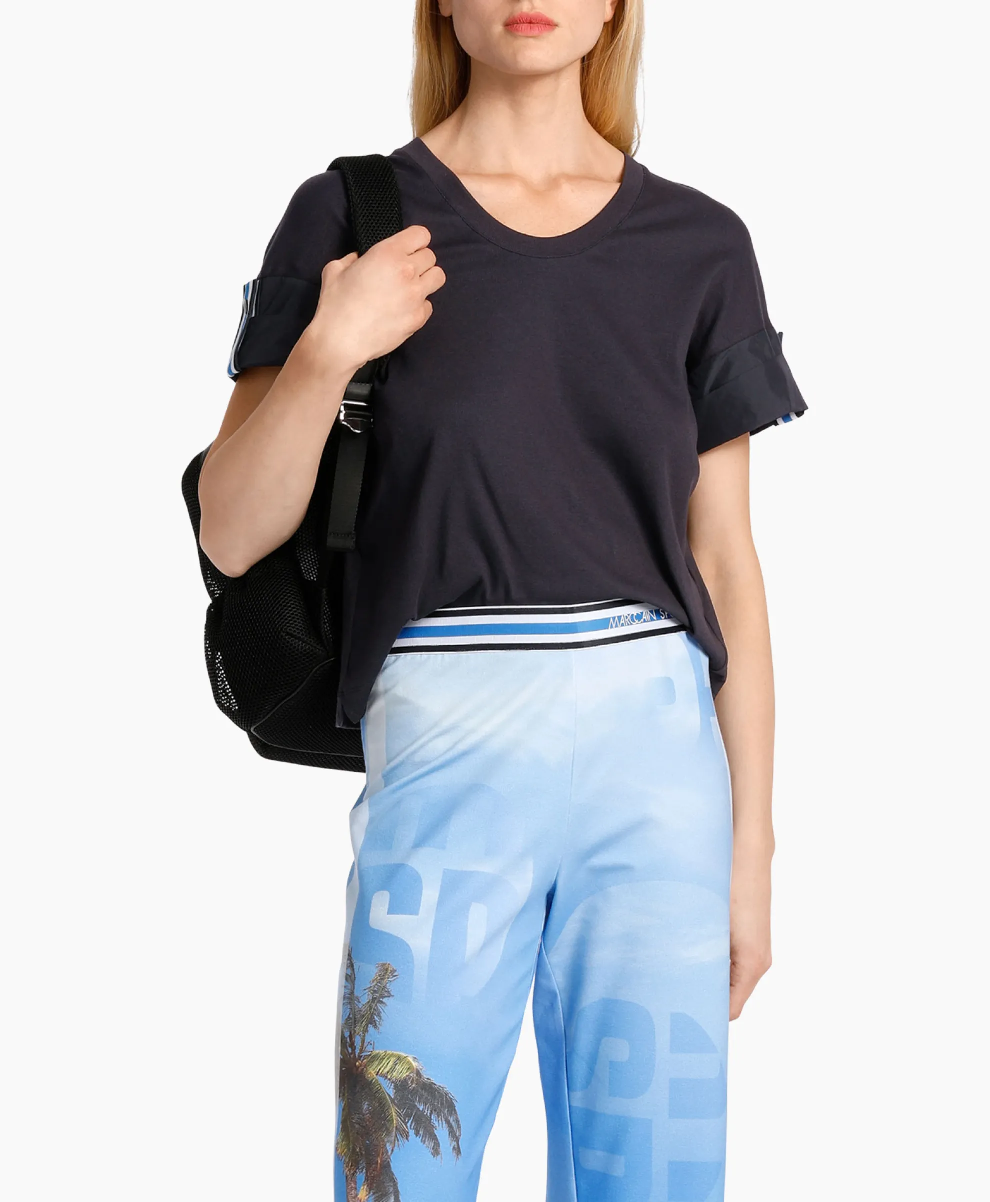 Marccain Sport T-Shirt Ws 48.31 J55 Midden Blauw