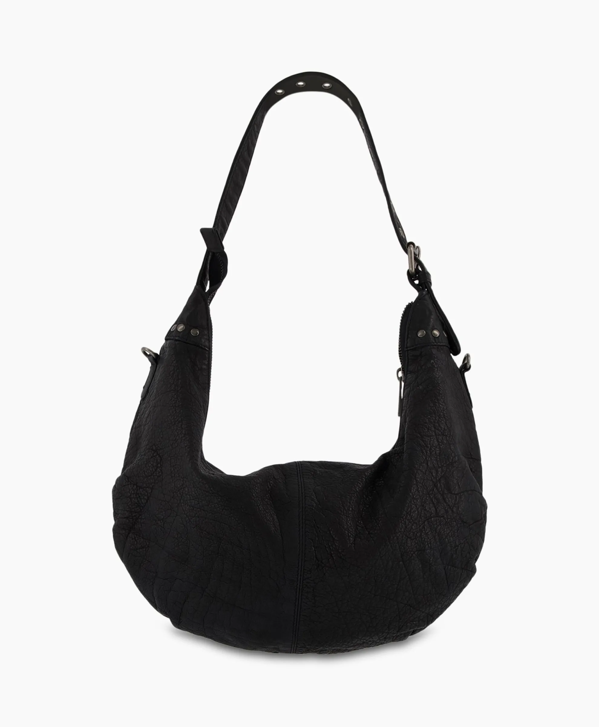 Nunoo Bags Crossbody Tas Dagmar Rivet Washed Black Zwart