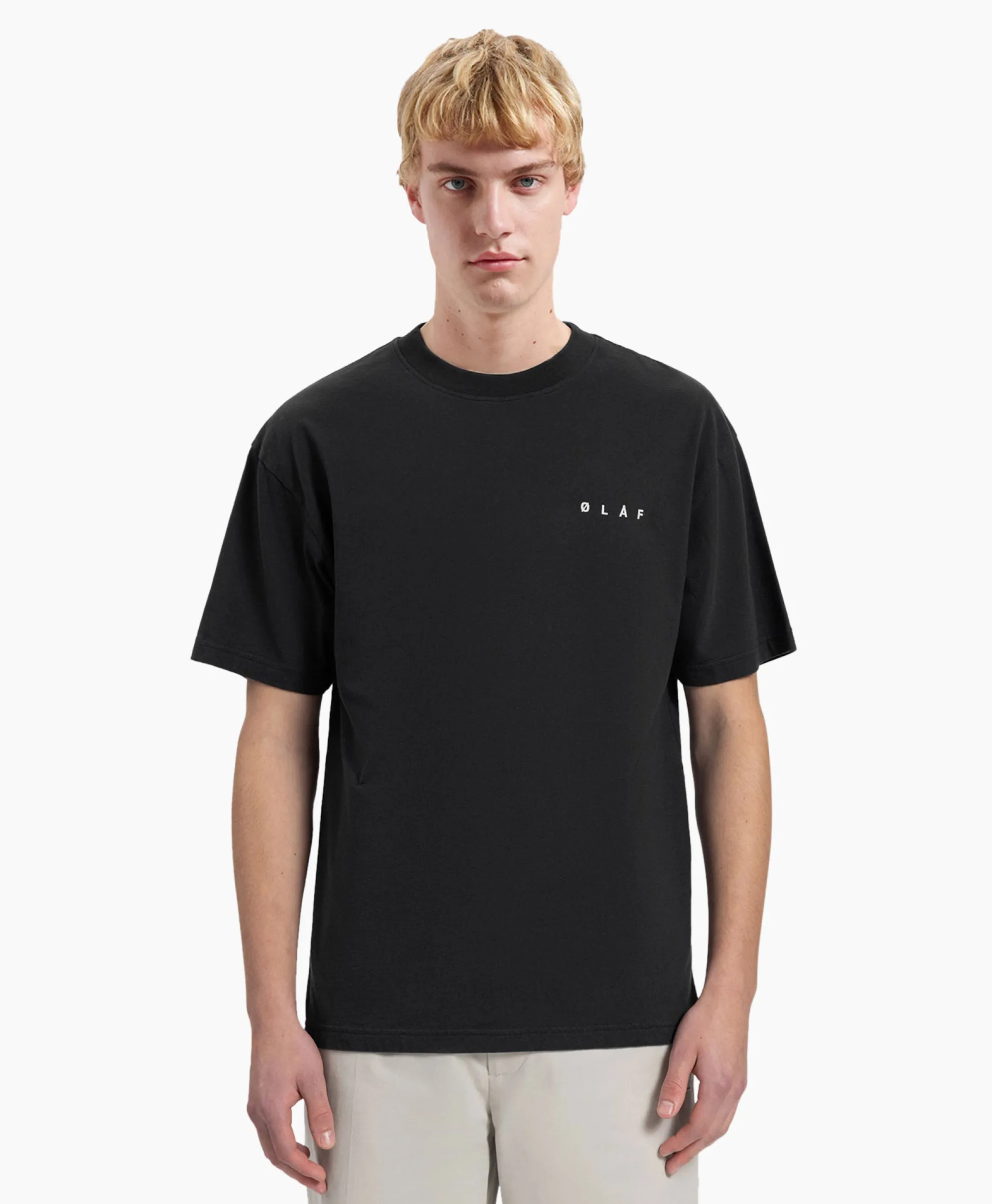 Olaf Hussein T-Shirt Korte Mouw Face Zwart