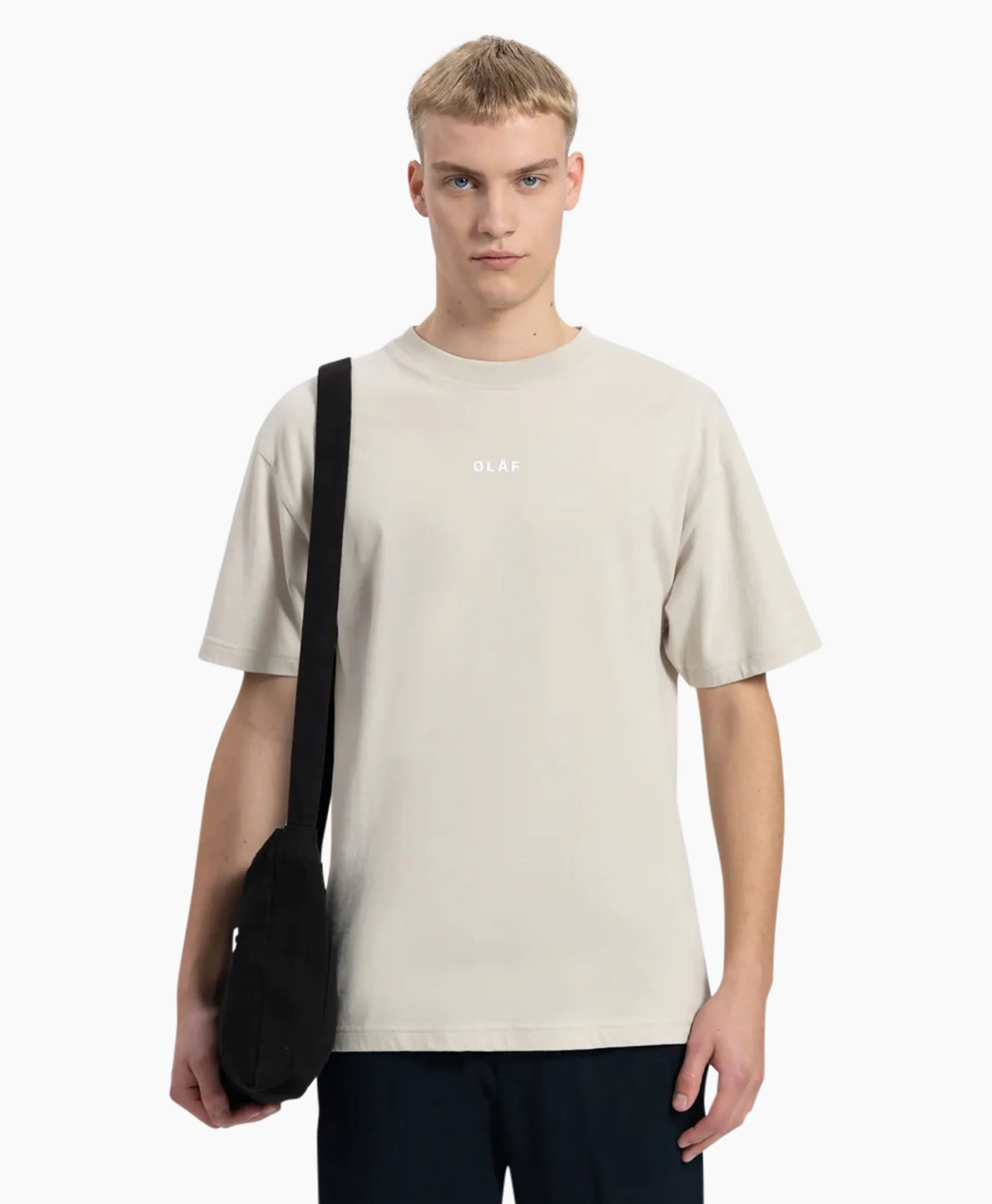 Olaf Hussein T-Shirt Korte Mouw Block Beige
