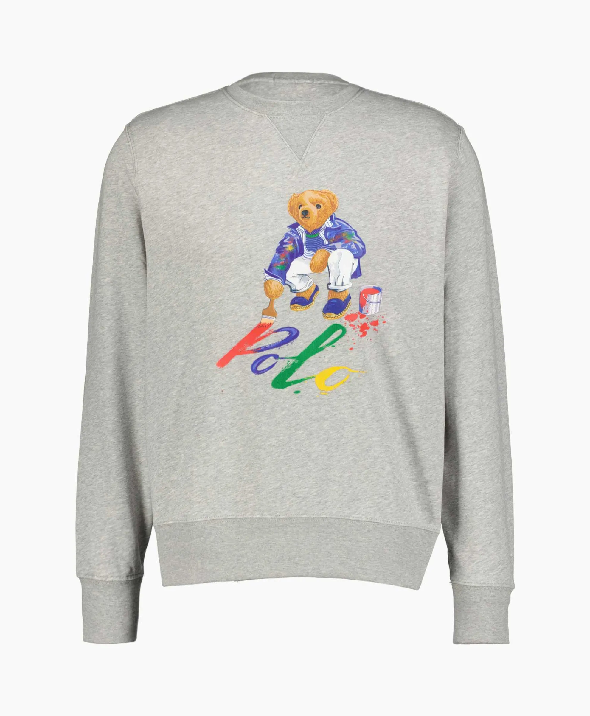 Ralph Lauren Sweater Paint Bear Grijs