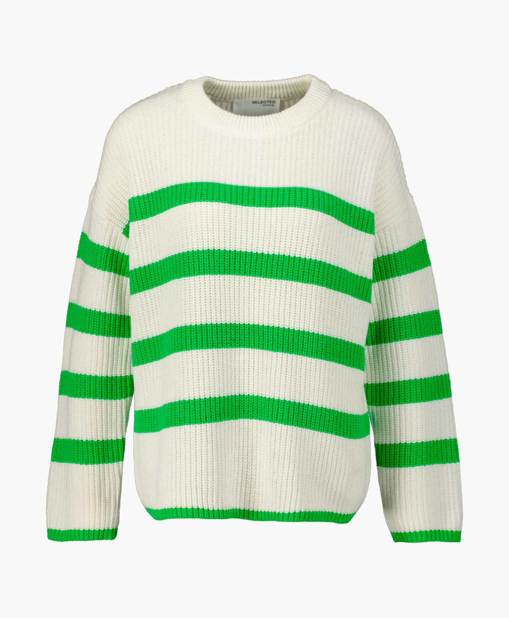 Selected Femme Gebreide Trui Bloomie Ls Knit O-Neck B Noos Off White