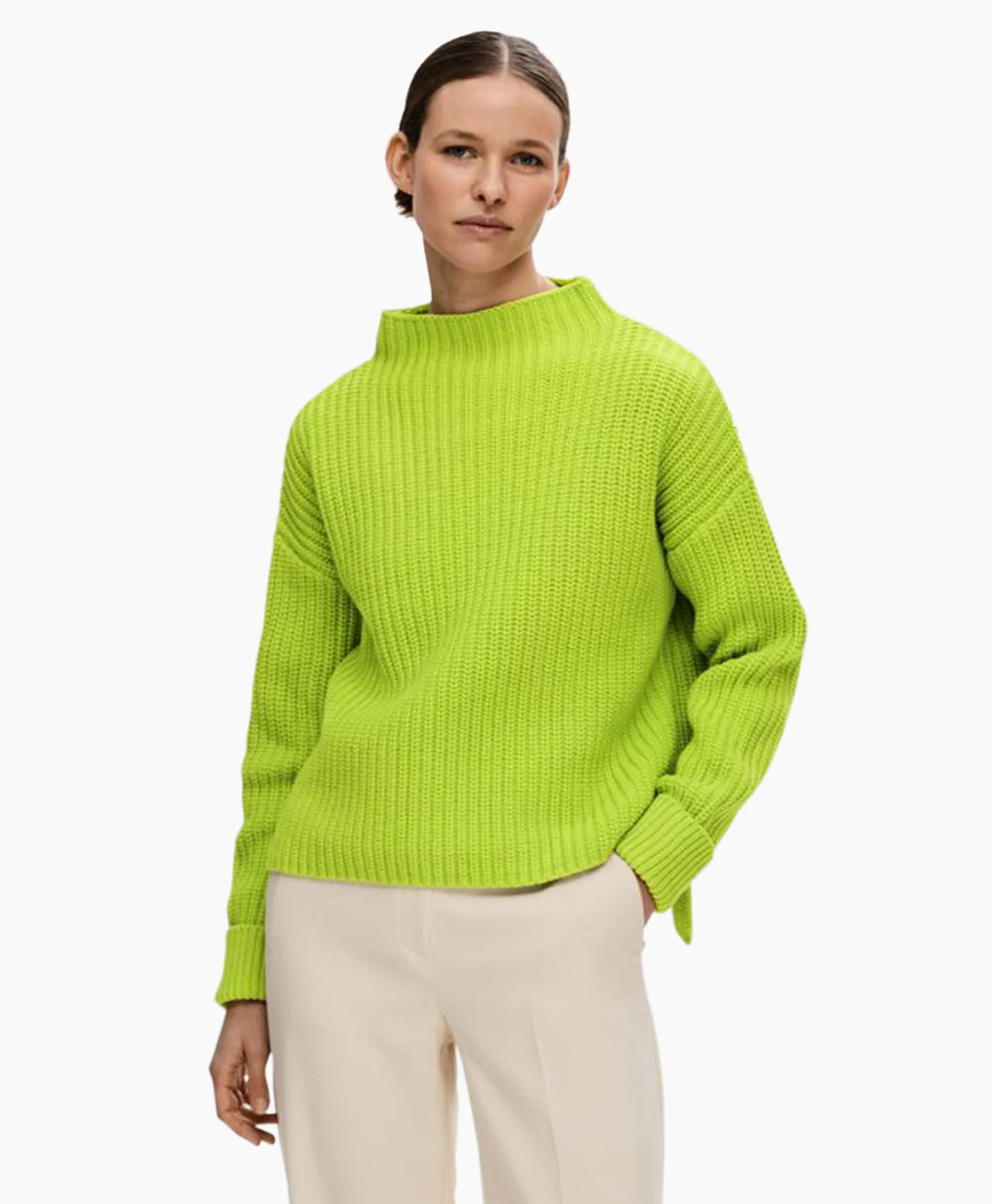 Selected Femme Pullover Selma Ls Knit Noos Groen