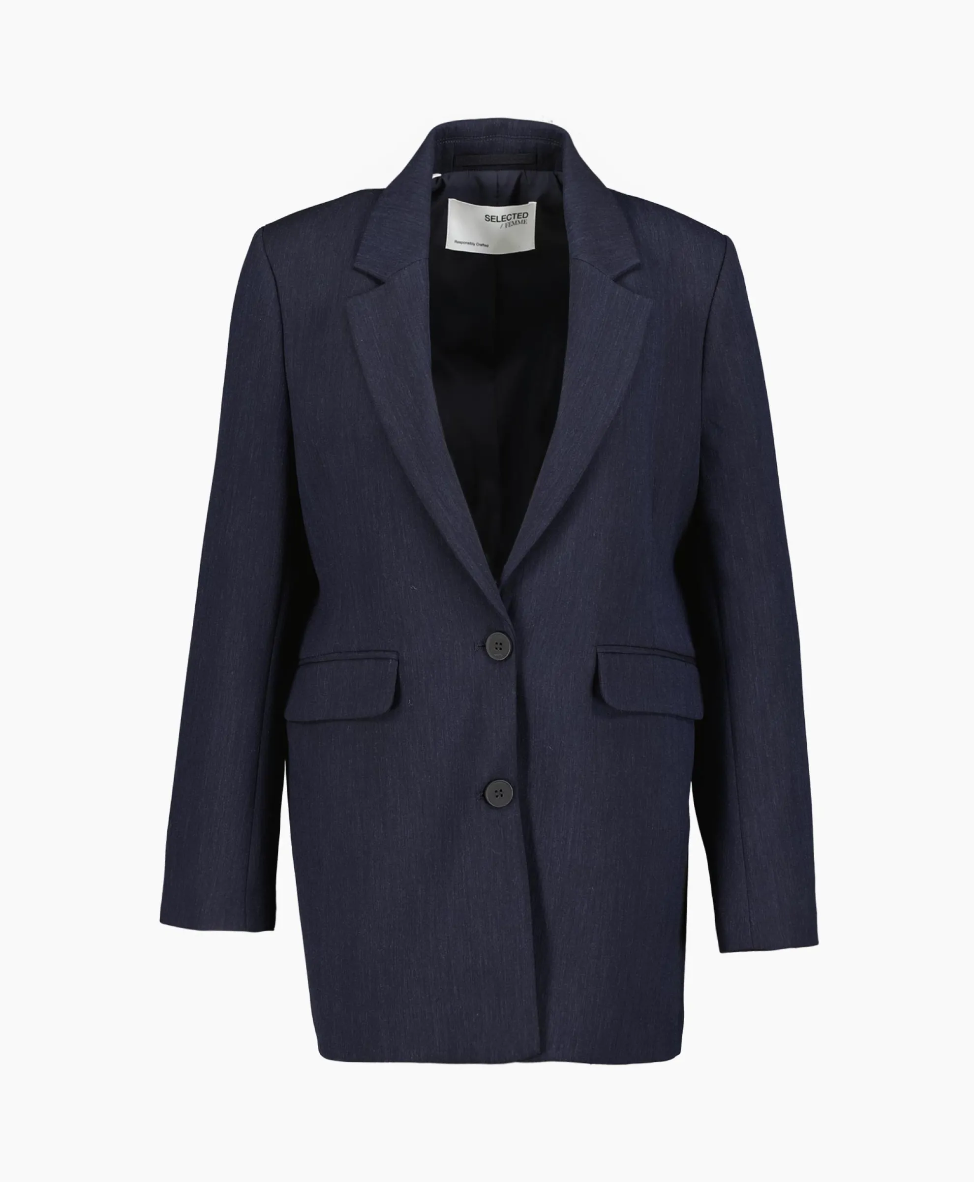 Selected Femme Selected Femme Jasje Rita Ls Relaxed Blazer D Sapdonker Blauw