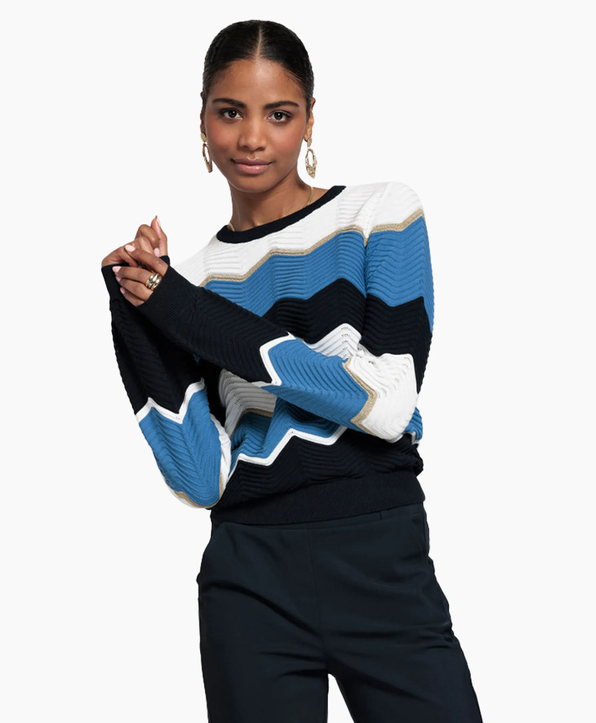 Studio Anneloes Pullover Isa Zigzag Ajour Ecru