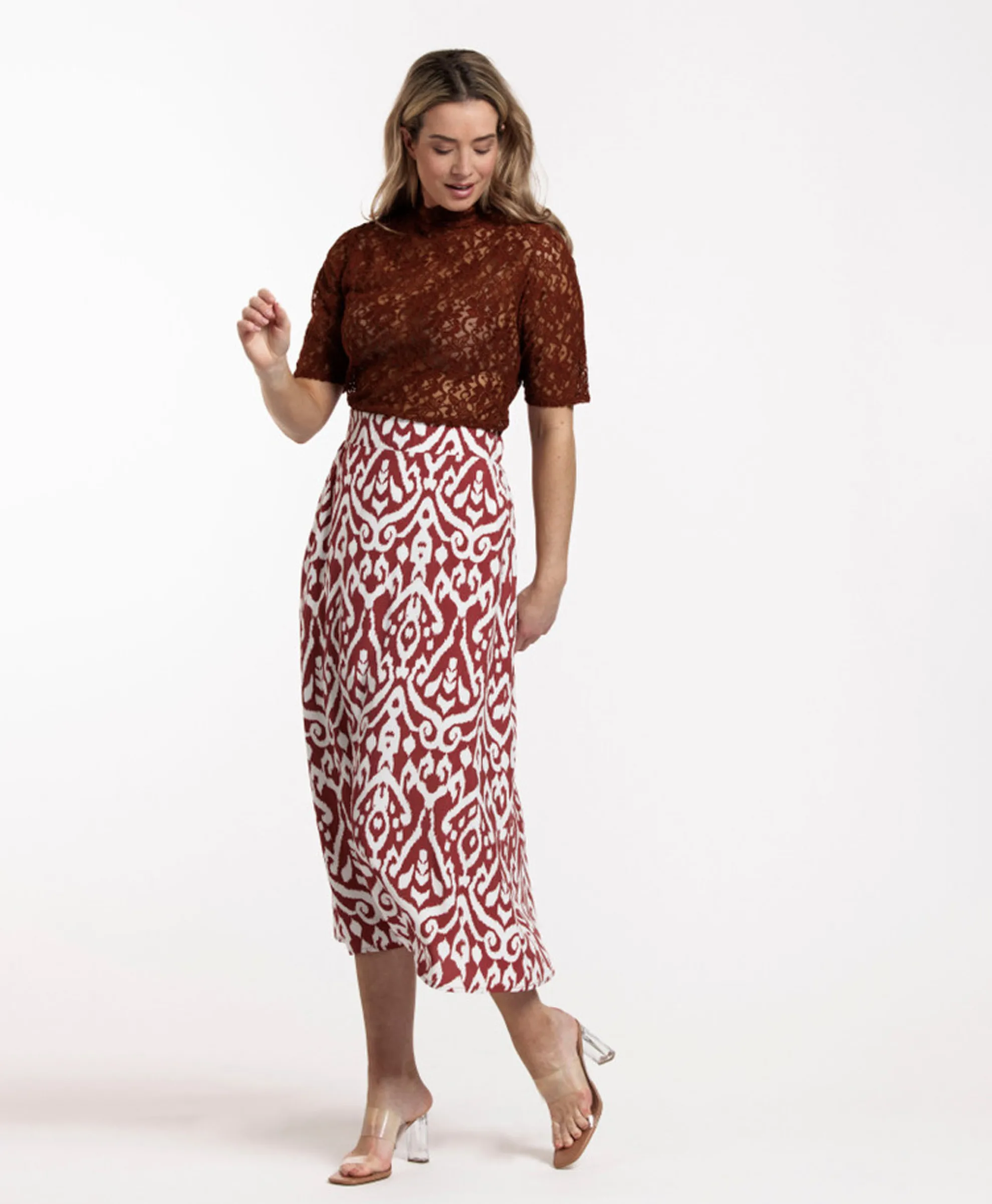 Studio Anneloes Rok Yfke Ornament Skirt Bruin Dessin