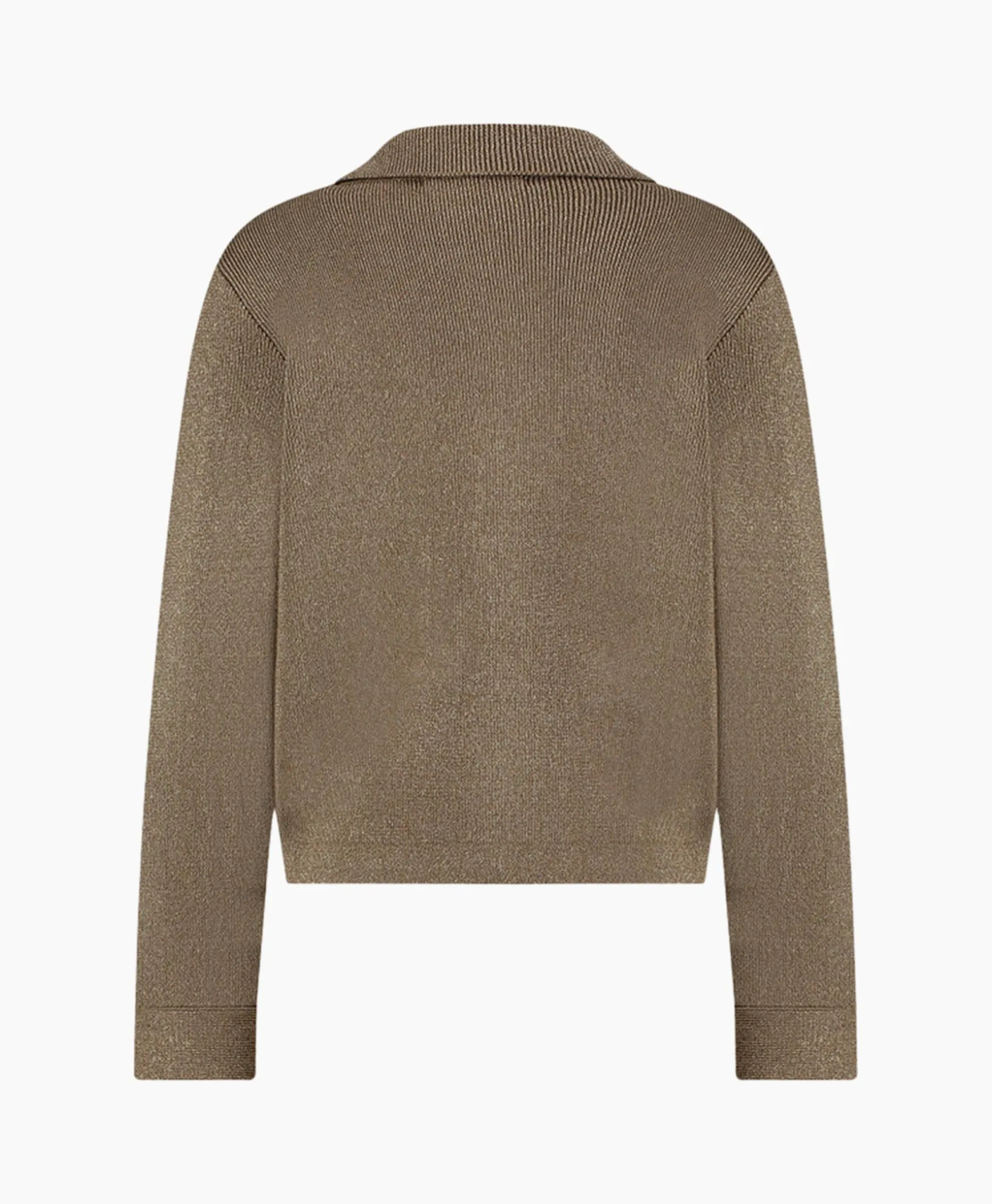 Studio Anneloes Vest Imke Lurex Cardigan Bruin Dessin