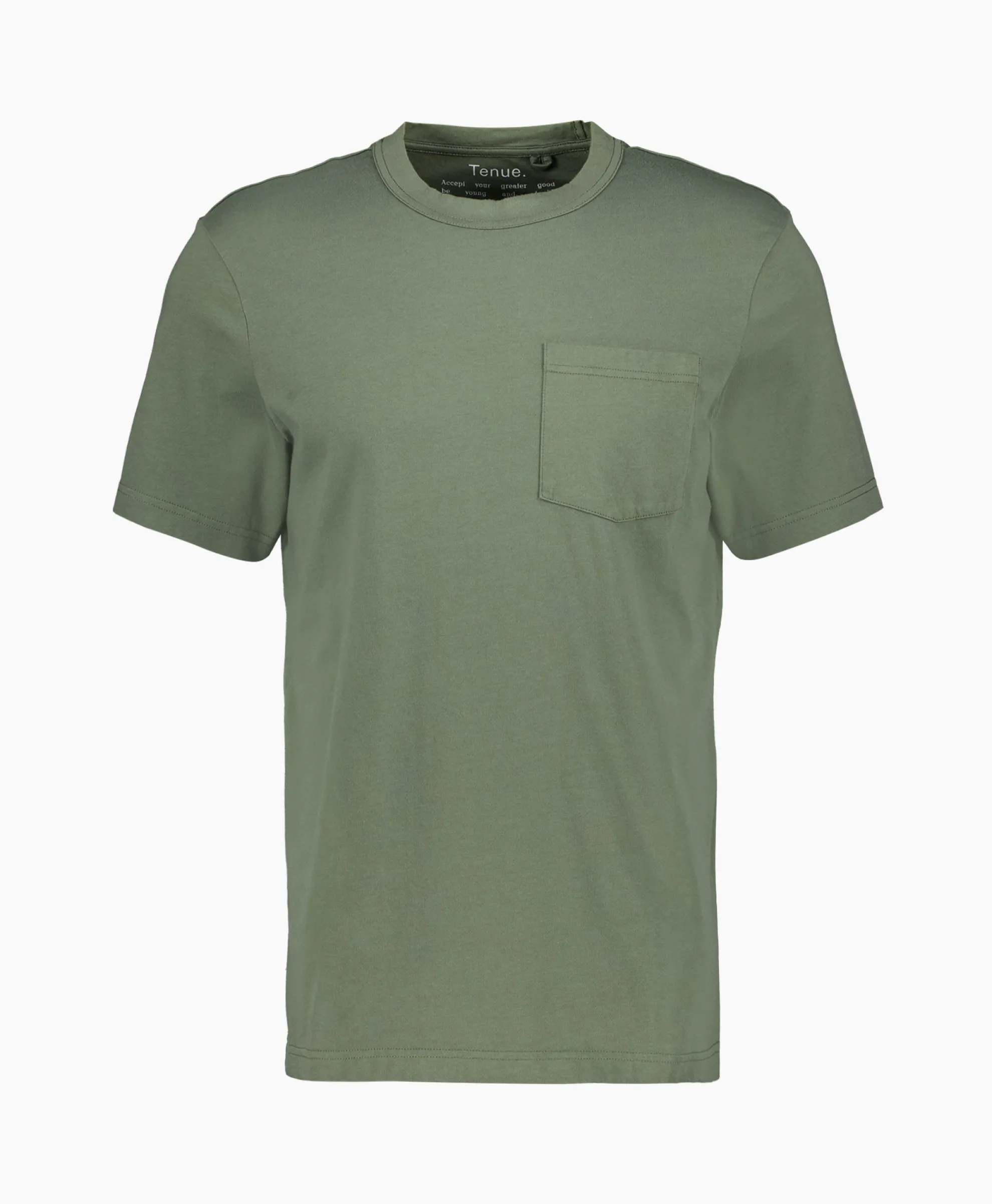Tenue. T-Shirt Korte Mouw John Pocket Tee Groen