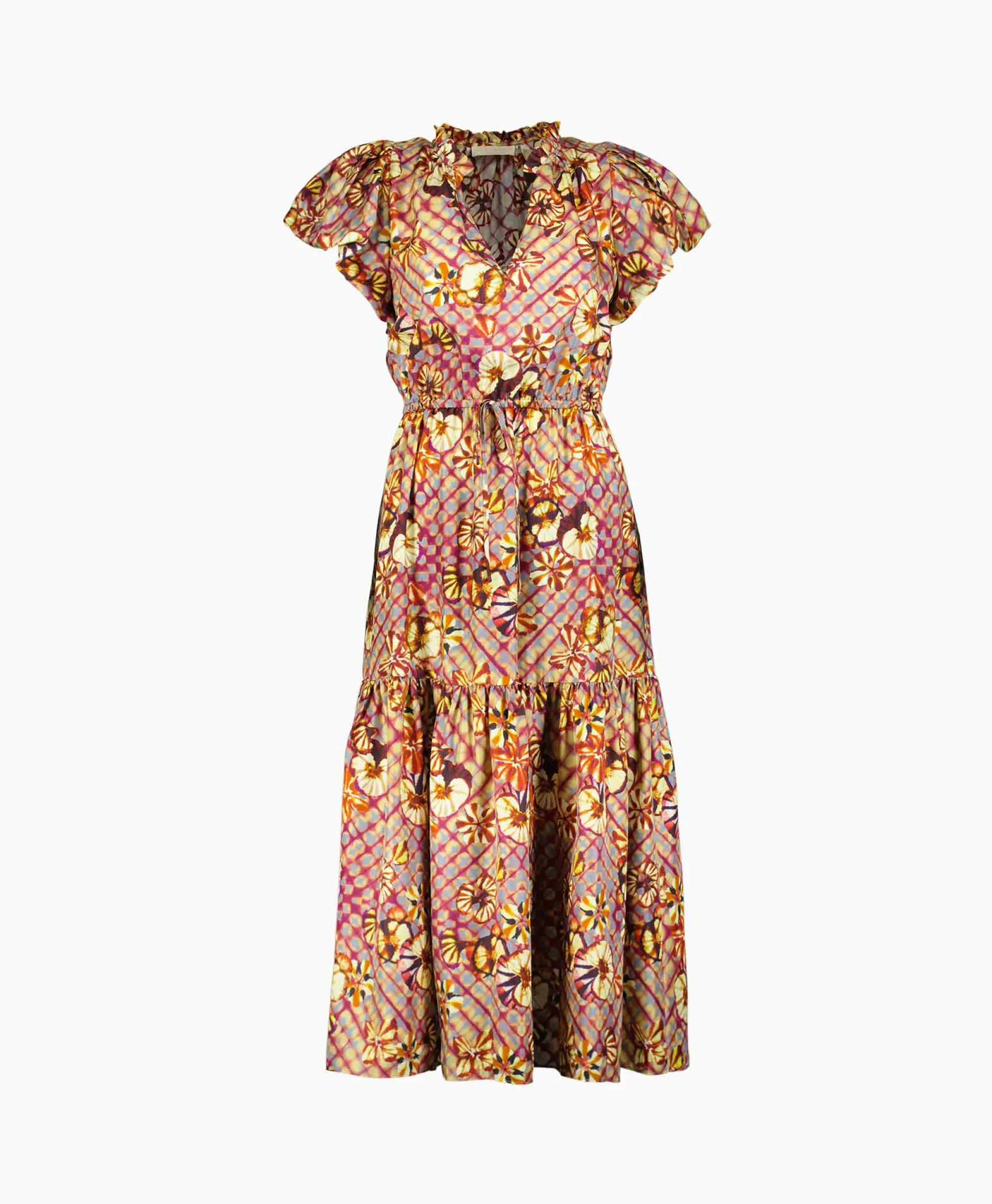 Ulla Johnson Midi Jurk Scarlett Beige