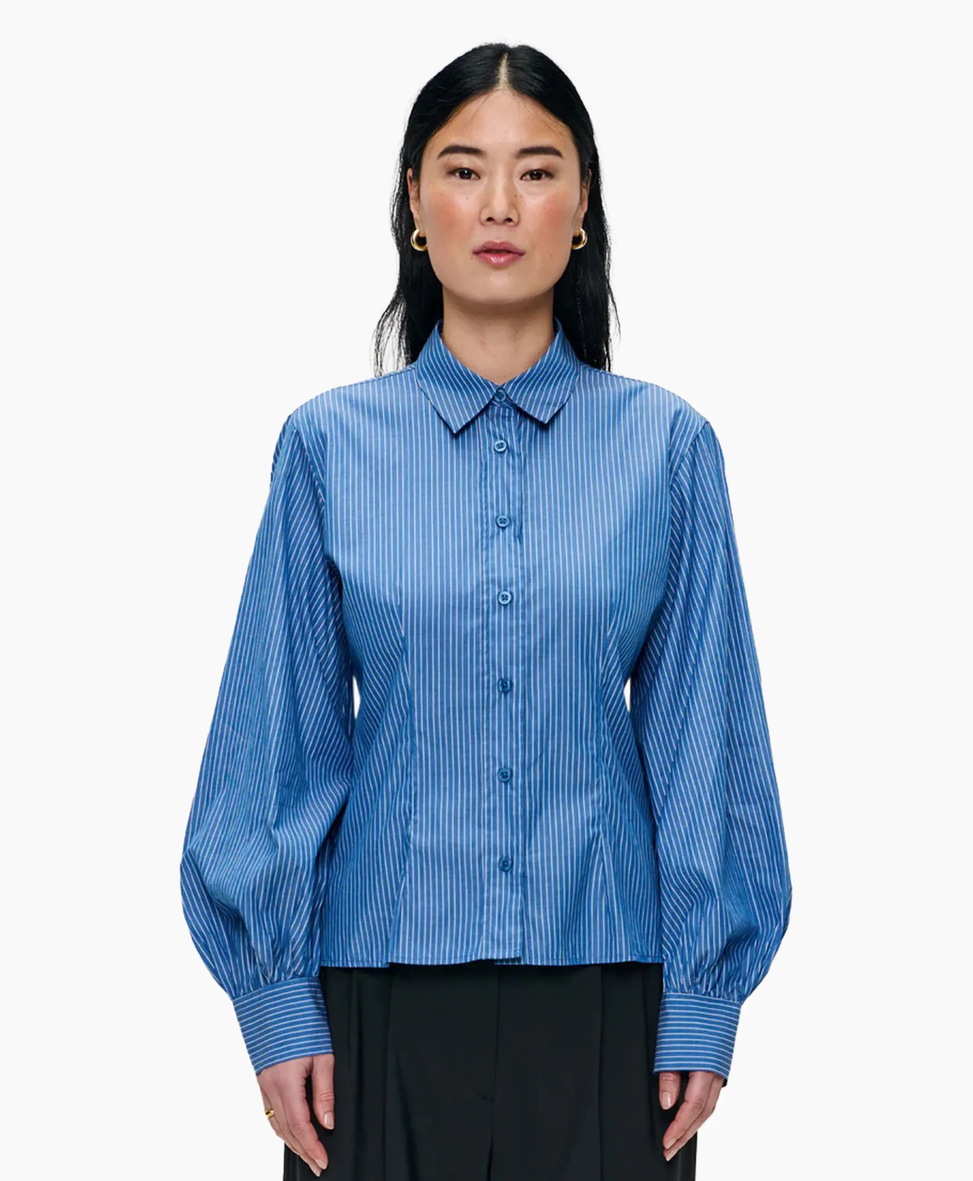 Zenggi Blouse Puff Sleeve Blauw